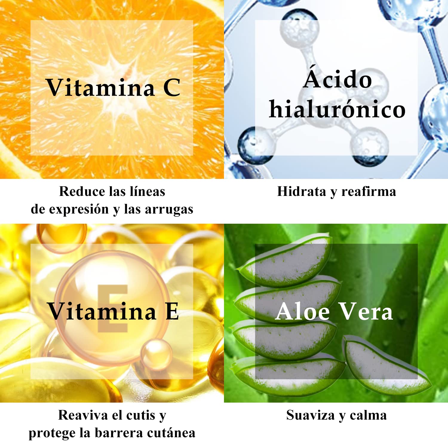 Suero Vitamina C Para la Cara con Acido Hialuronico para un Efecto Visibile Anti Etad, Riduciendo las Arrugas y las Manchas de la Piel - Crema AntiArrugas - 4
