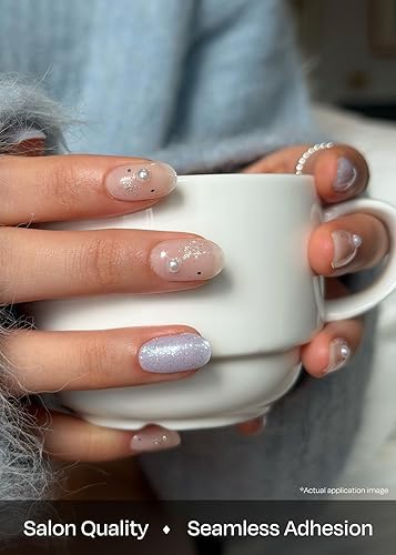 Miniatura 4 de ohora Tiras de uñas semicuradas (N Frozen Mirror), funciona con cualquier lámpara UVLED, calidad de salón, larga duración, fácil de aplicar y