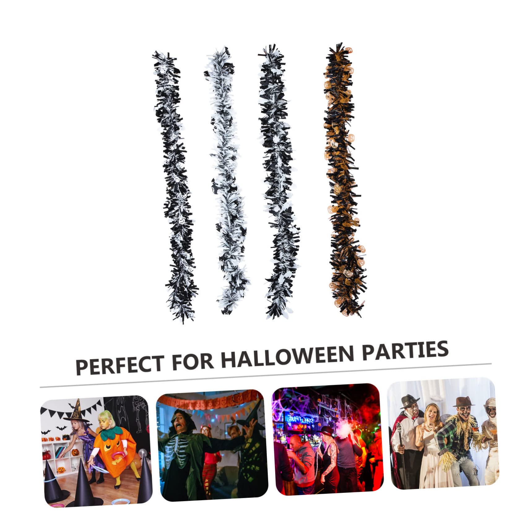 Amosfun Lot De 5 Guirlandes Décoratives pour La Maison Décorations De Fête Scènes Dhalloween Décorations À Thème De Festival 3 Articles Accessoires De Noël 4 Pièces X 5
