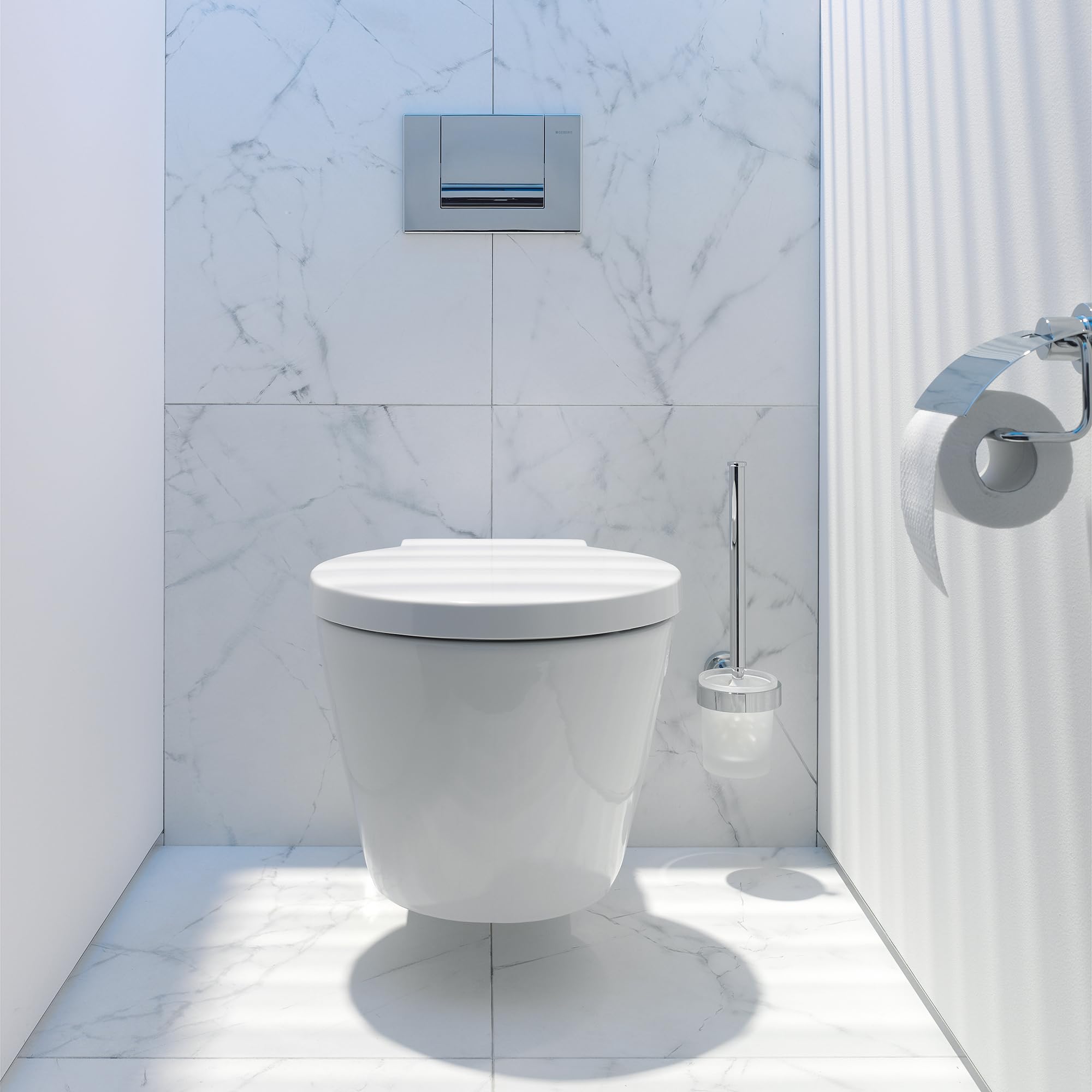 Duravit WC-Sitz Starck 1, Toilettendeckel mit Absenkautomatik, Klodeckel aus Urea-Duroplast, mit Edelstahl Scharnieren, Weiß