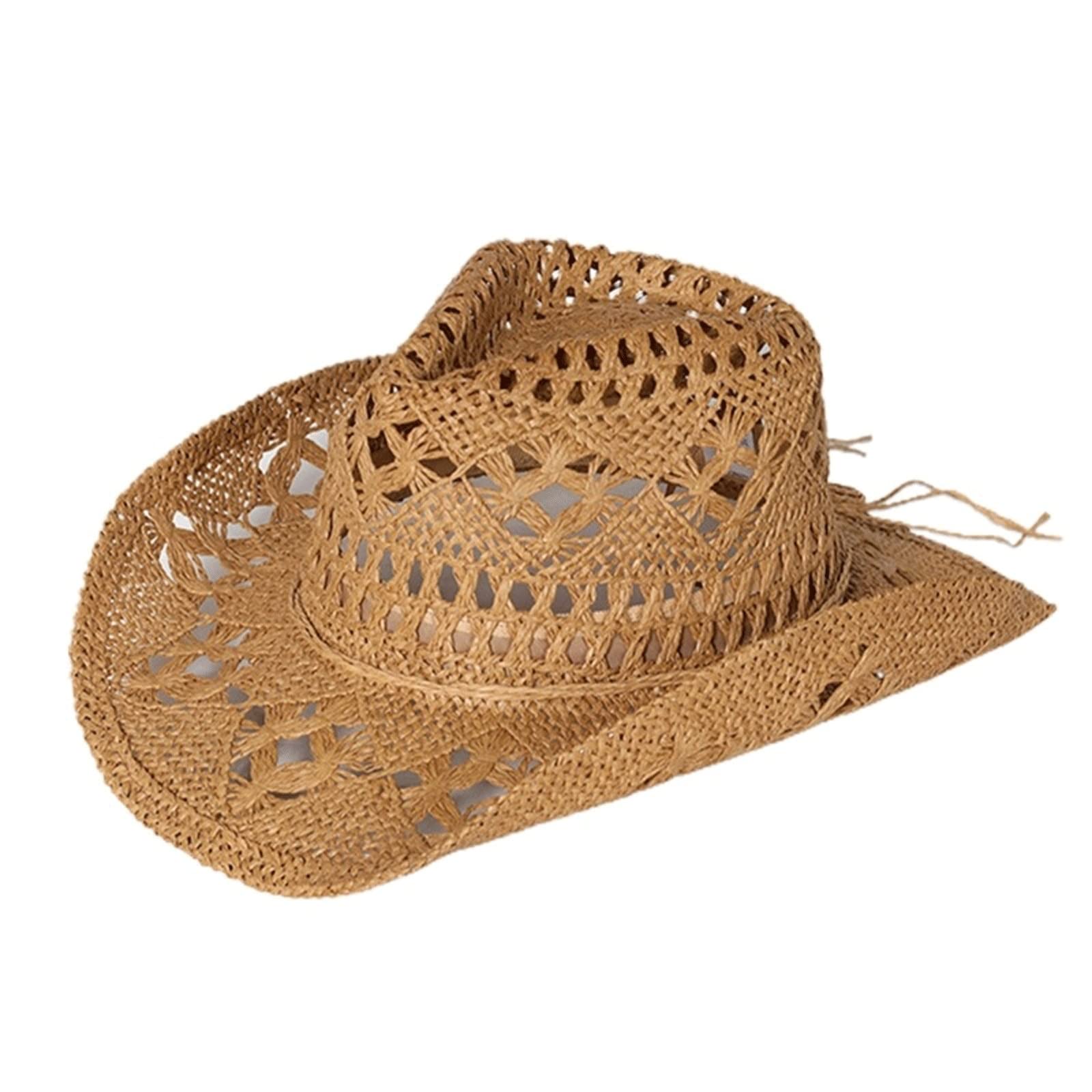 Amazon.com: XTYPE Crochet Cowboy Straw Hat Women Men Casual  display picture 1
