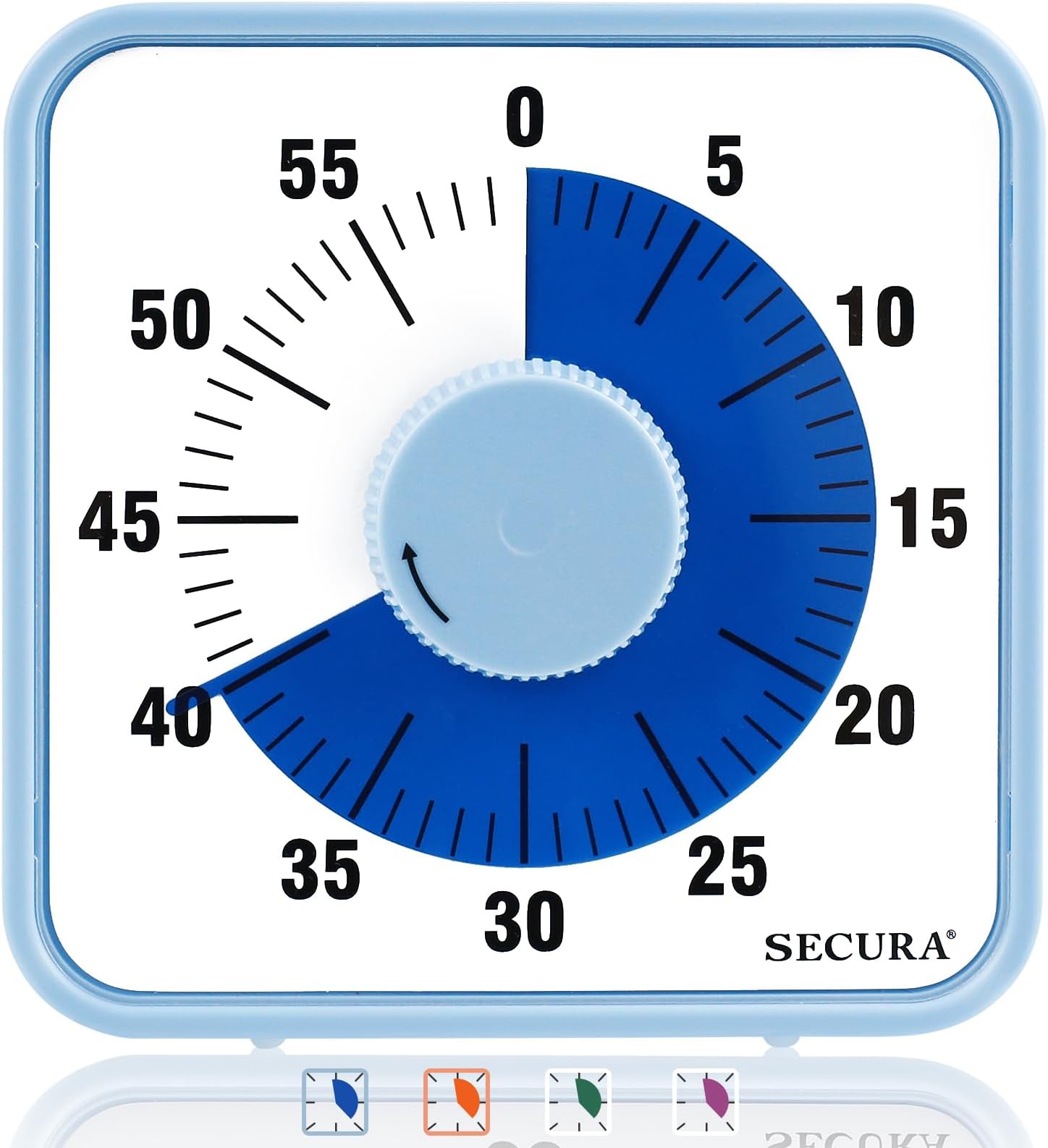 60-Minute Visual Countdown Timer, 7.5-Inch Oversize Classroom Visual Timer for Kids and Adults, Durable Mechanical Kitchen Timer Clock with Magnetic Backing (Navy Blue)