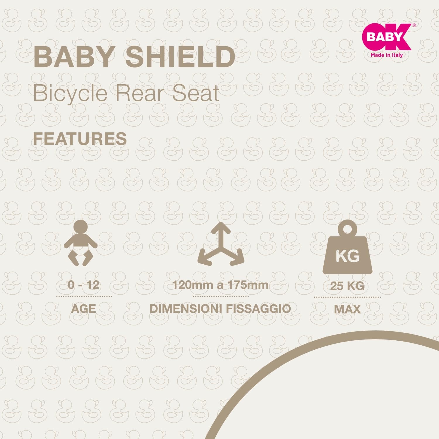 OKBABY Baby Shield fotelik dziecięcy z tyłu, szary, srebrny