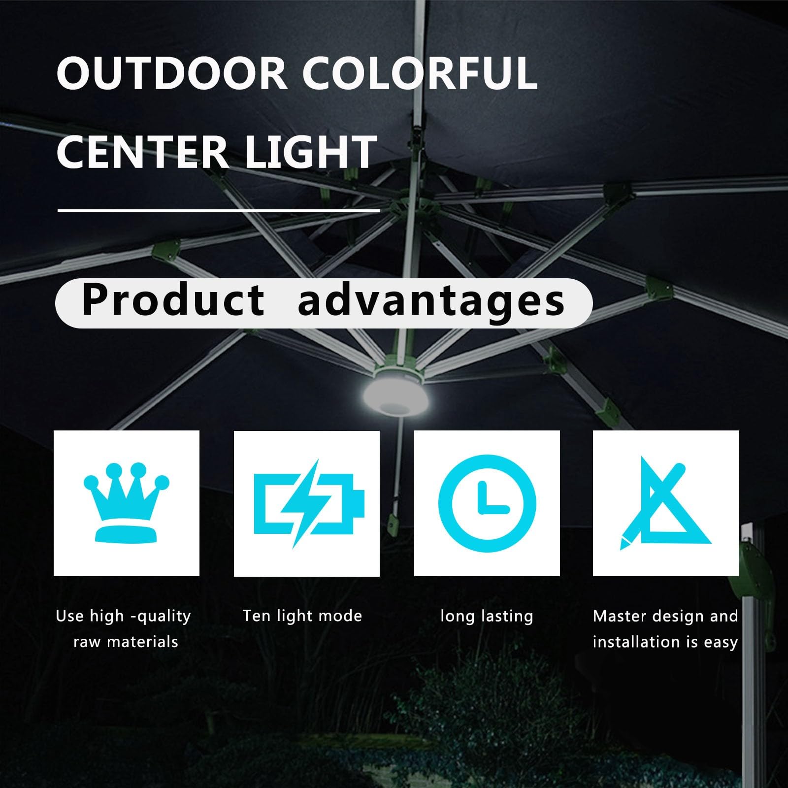 Luz de sombrilla LED a prueba de agua Lámpara paraguas recargable Luz de sombrilla inalámbrica para jardín al aire libre para sombrilla de patio tienda de campaña al aire libre Luces para sombrill