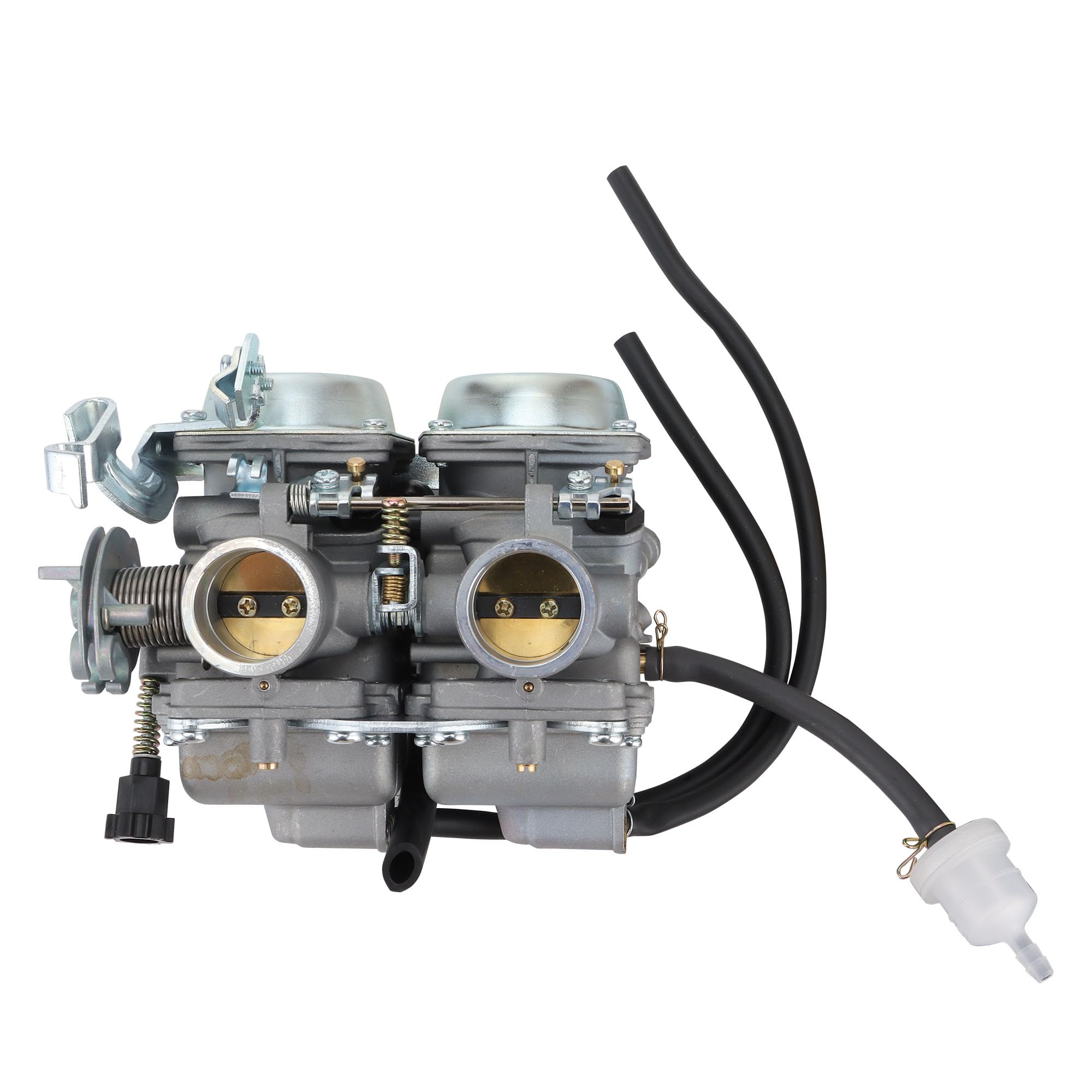 WOOSTAR Carburador Bicilíndrico con Filtro de Combustible Ensamblaje Reemplazo para Carb Chamber 250cc Rebel CMX 250 CA250 CBT250 Motor Leonart Daytona Spyder 125cc Dirt Pit Bike