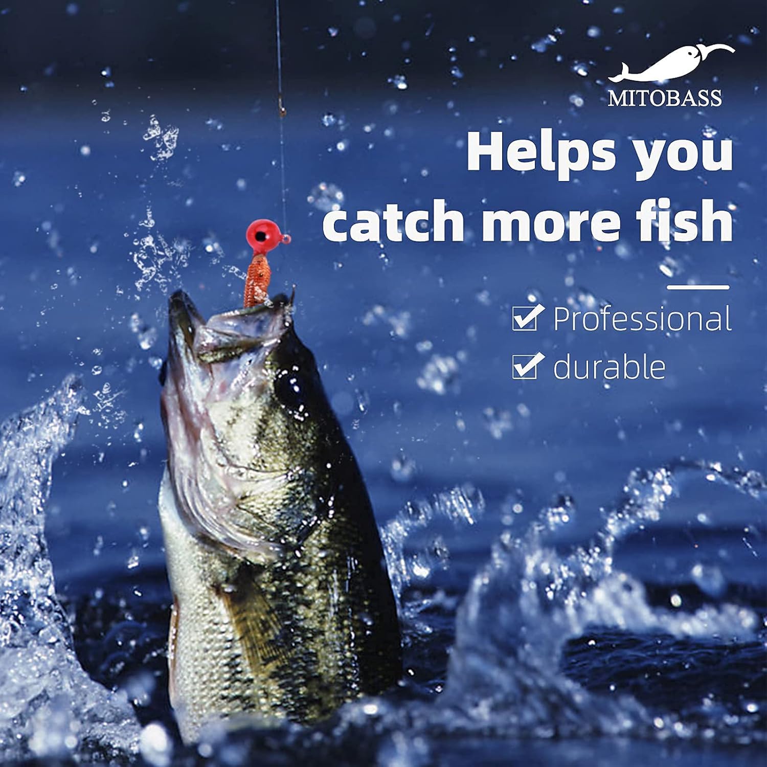 MITOBASS 44 Pcs Fishing Lures Jig Heads-Ball Heads,Double Eyes,Sharp Fishing Hooks for Fishing 1/16oz 1/8oz 3/16oz 1/4oz 3/8oz-Freshwater or Saltwater : Sports & Outdoors