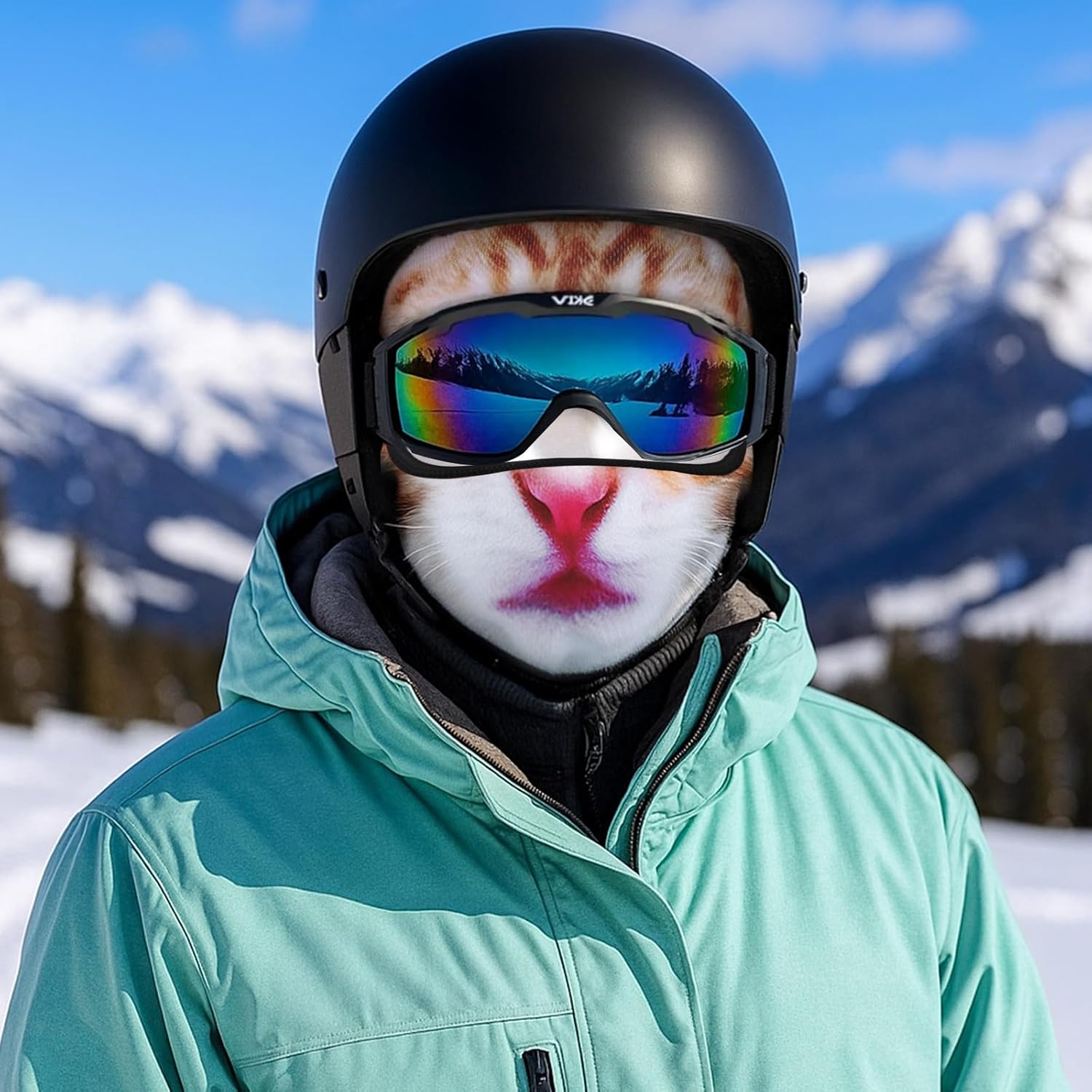 Cat Ski Balaclava 3D Sheisty Face Mask with Ears, Cute Windproof Animal Cover for Skiing Cycling Parties Music Festivals Raves Halloween Party Outdoor Activities - Image 3