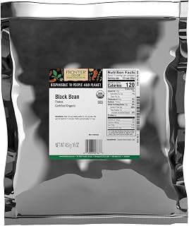 Frontier Co-op Organic Black Bean Flakes 1lb | Vegan Burger Patties, Soups, Dips, Thickener