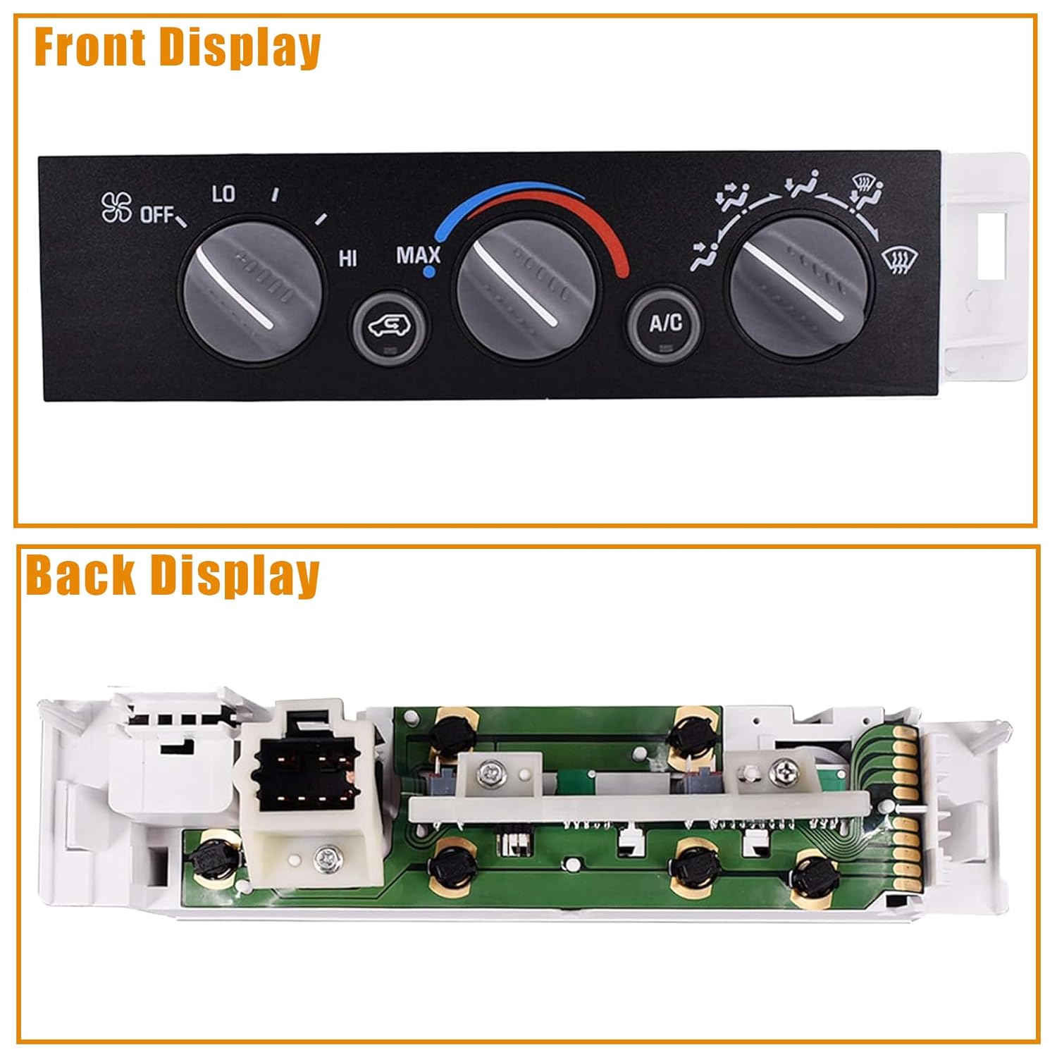 A/C Heater Control Switch Panel Without Rear Window Defogger Replacement for 1996-2000 C1500 C2500 C3500 K1500 K2500 K3500 9378815 599-007 16238895