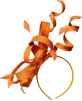 Caprilite Swirl Loop Sinamay Headband Fascinator For Women Wedding Ascot Races[Orange]