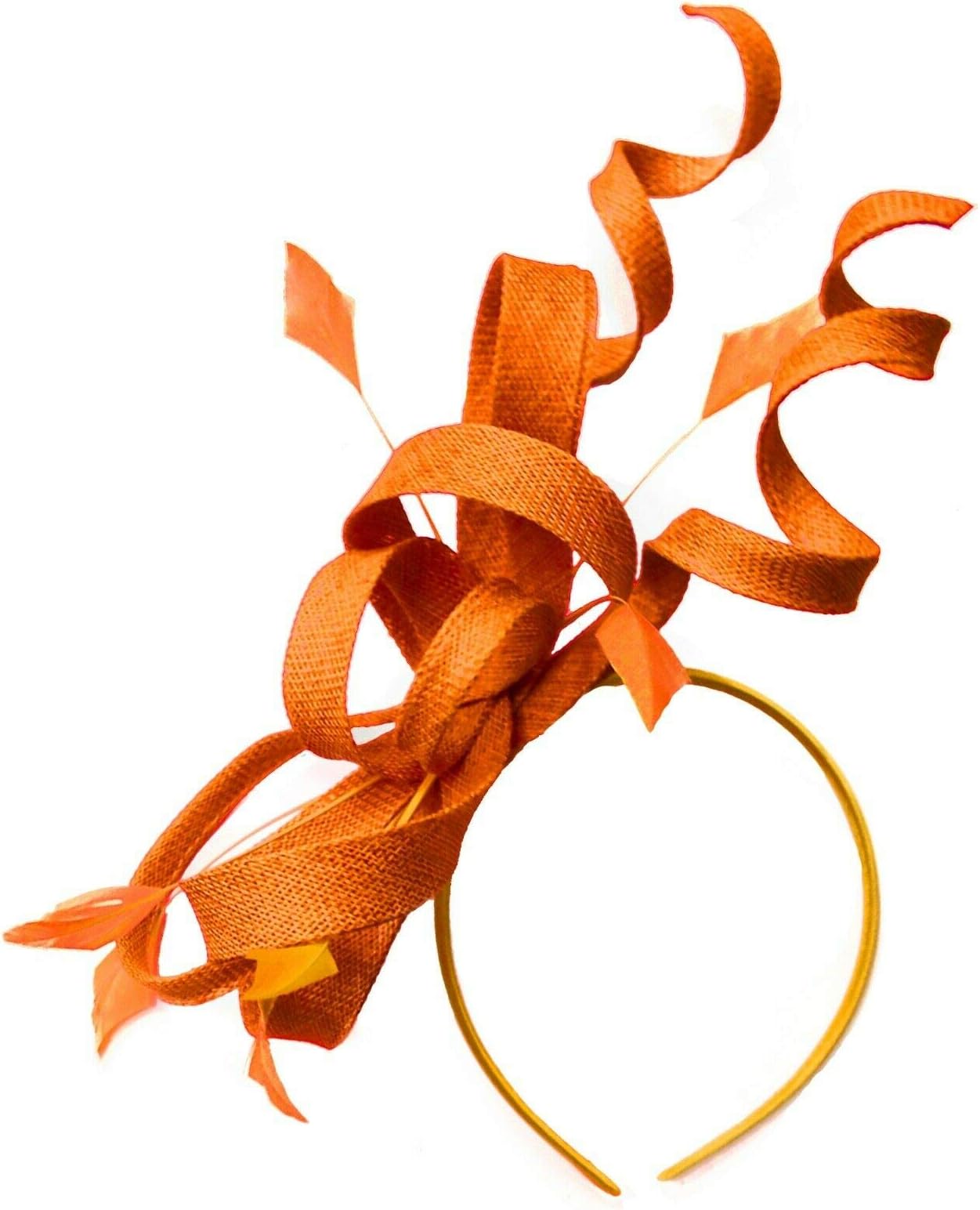 Caprilite Swirl Loop Sinamay Headband Fascinator For Women Wedding Ascot Races[Orange]