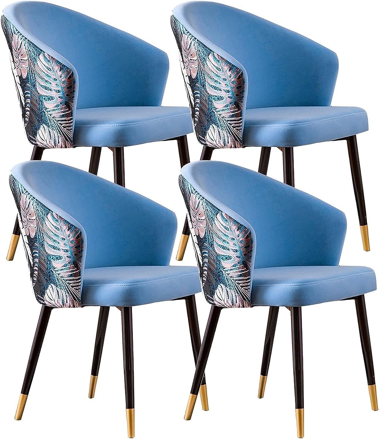 IvyLoutish Kitchen Counter Chairs Lounge Leisure Living Room Corner Chairs, with Metal Legs and Embroidered Backrests, Modern Dining Room Furniture