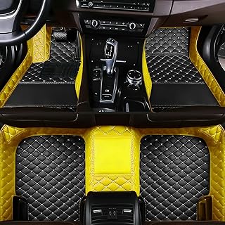 Customized Car Floor Mats Fit for Floor Mats for Chevy Blazer,Camaro,Corvette,Equinox,Malibu,Suburban,Tahoe,Traverse,Trax,Cruze,Impala,Spark Waterproof (Yellow and Black)