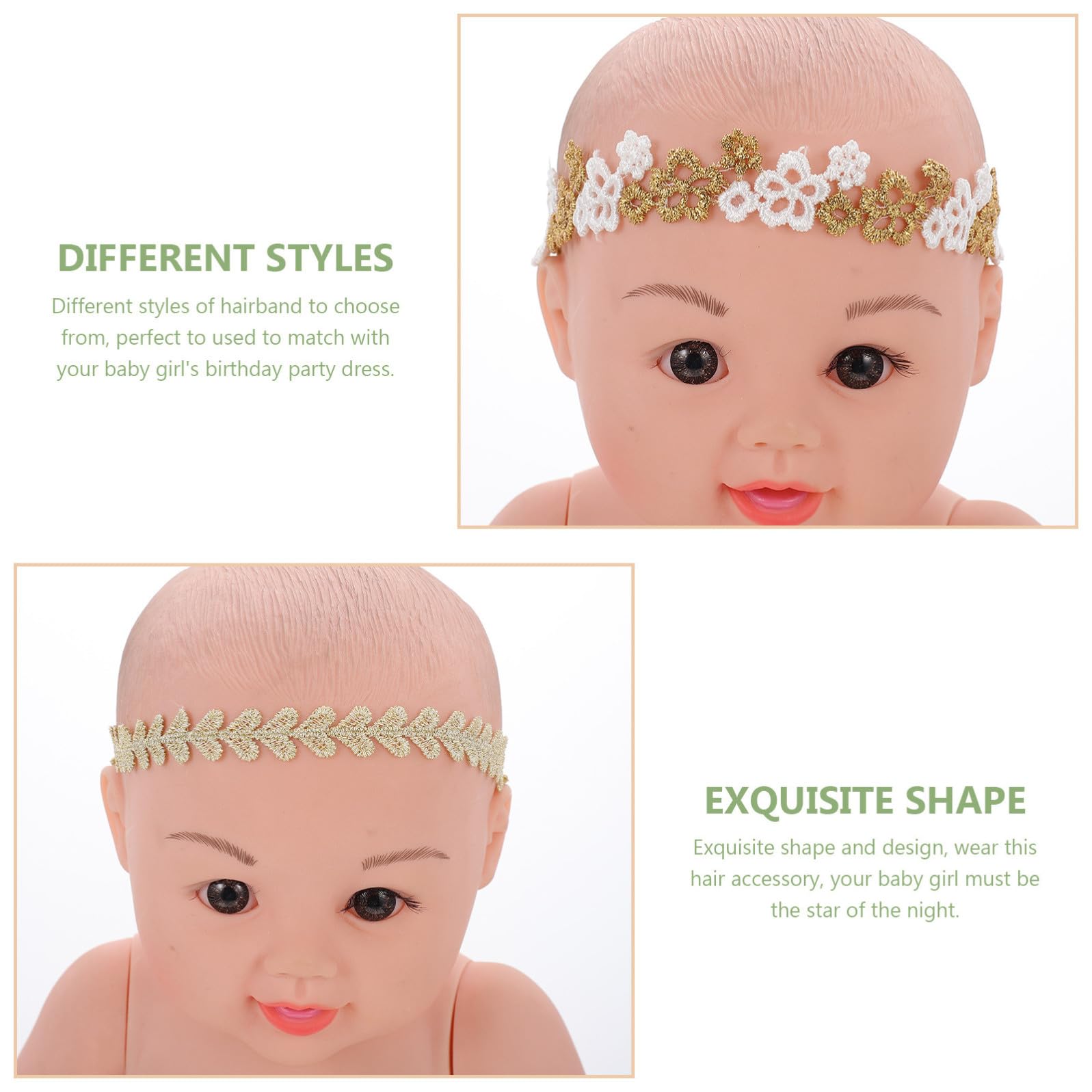 VICASKY 18pezzi Fasce Per Bambina Con Fiori Pizzo Eleganti Cerchietti Per Bambina Accessori Per Fotografie e Feste Per Occasioni Speciali