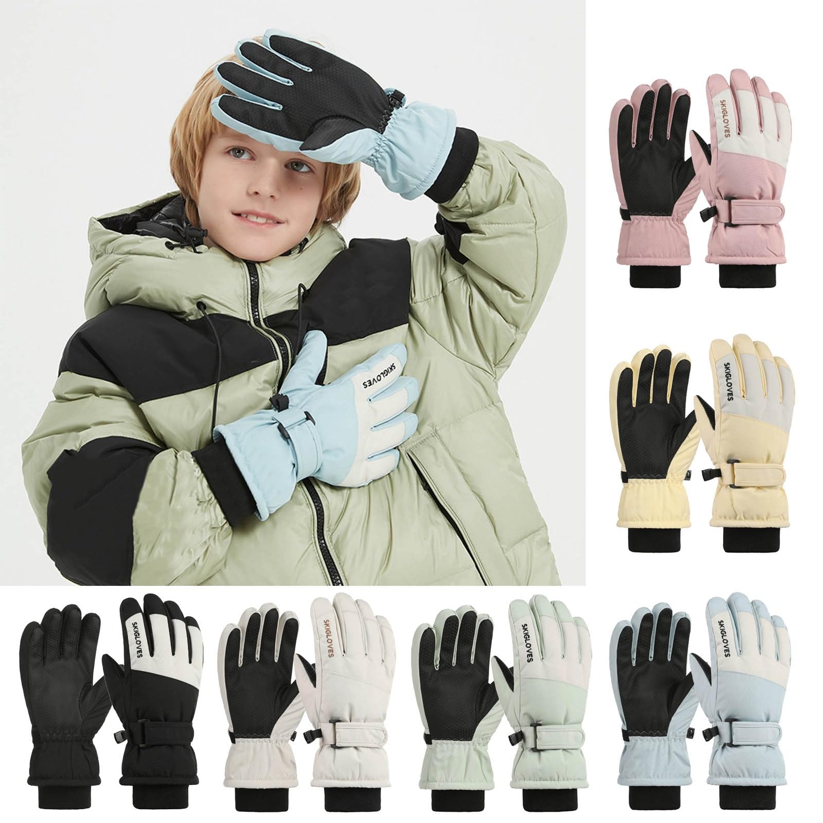 Handschuhe Kinder 11 Jahre im Herbst Winter. Winterreiten. Alle beziehen sich auf kalte Kindersport-Handschuhe für Jungen Mädchen mit rutschfestem Bildschirm Kostüm Mädchen 140 Nixe (Black, One Size) Fashion