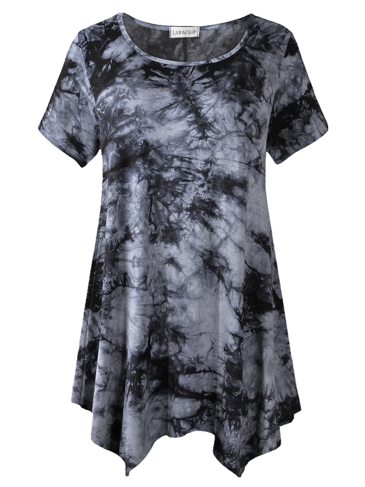 LARACE Short Sleeve Shirts for Womens Plus Size Tops Casual Summer Clothes Asymmetrical Tunic Blouses