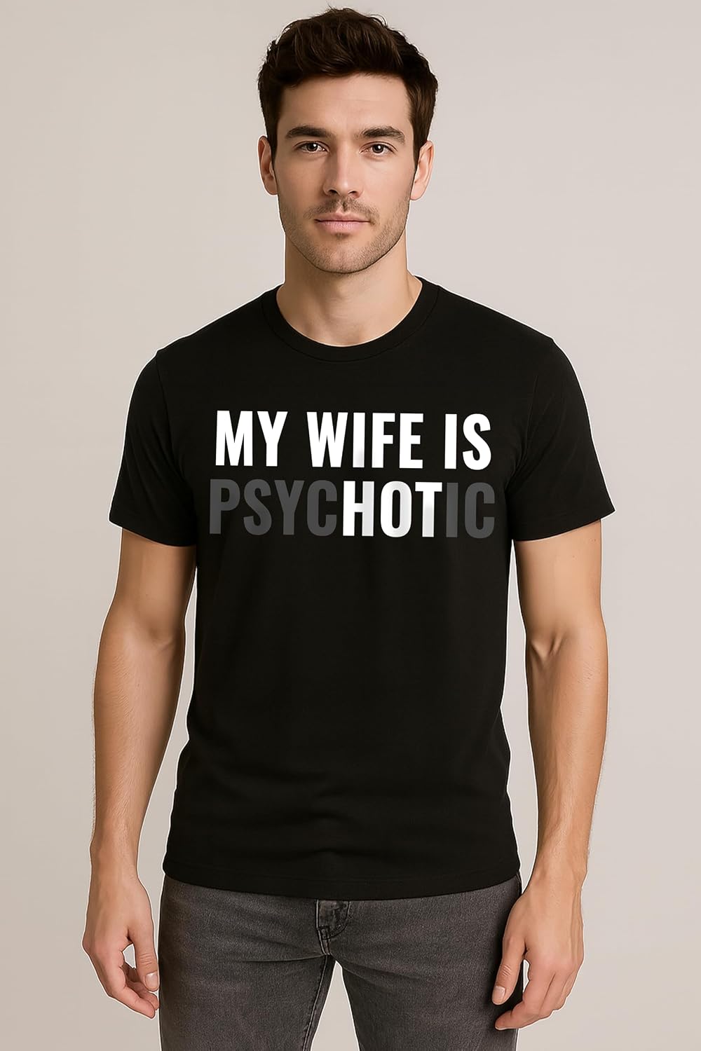 Teeny Fox My Wife is Hot T-Shirt – Funny Married Life Psychotic Wife Humor Graphic Tee for Husbands