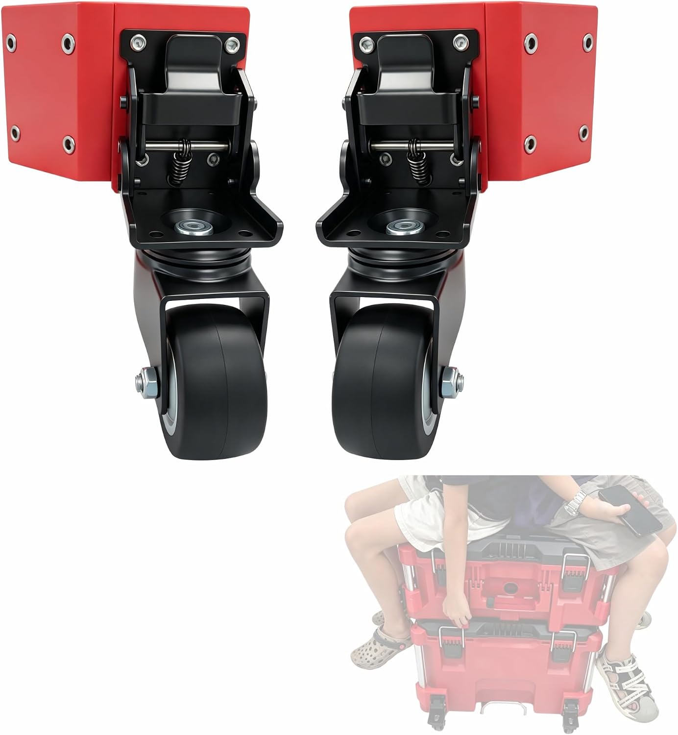 Packout Wheels Compatible with Milwaukee Packout Toolbox, Dual‑Wheel Design