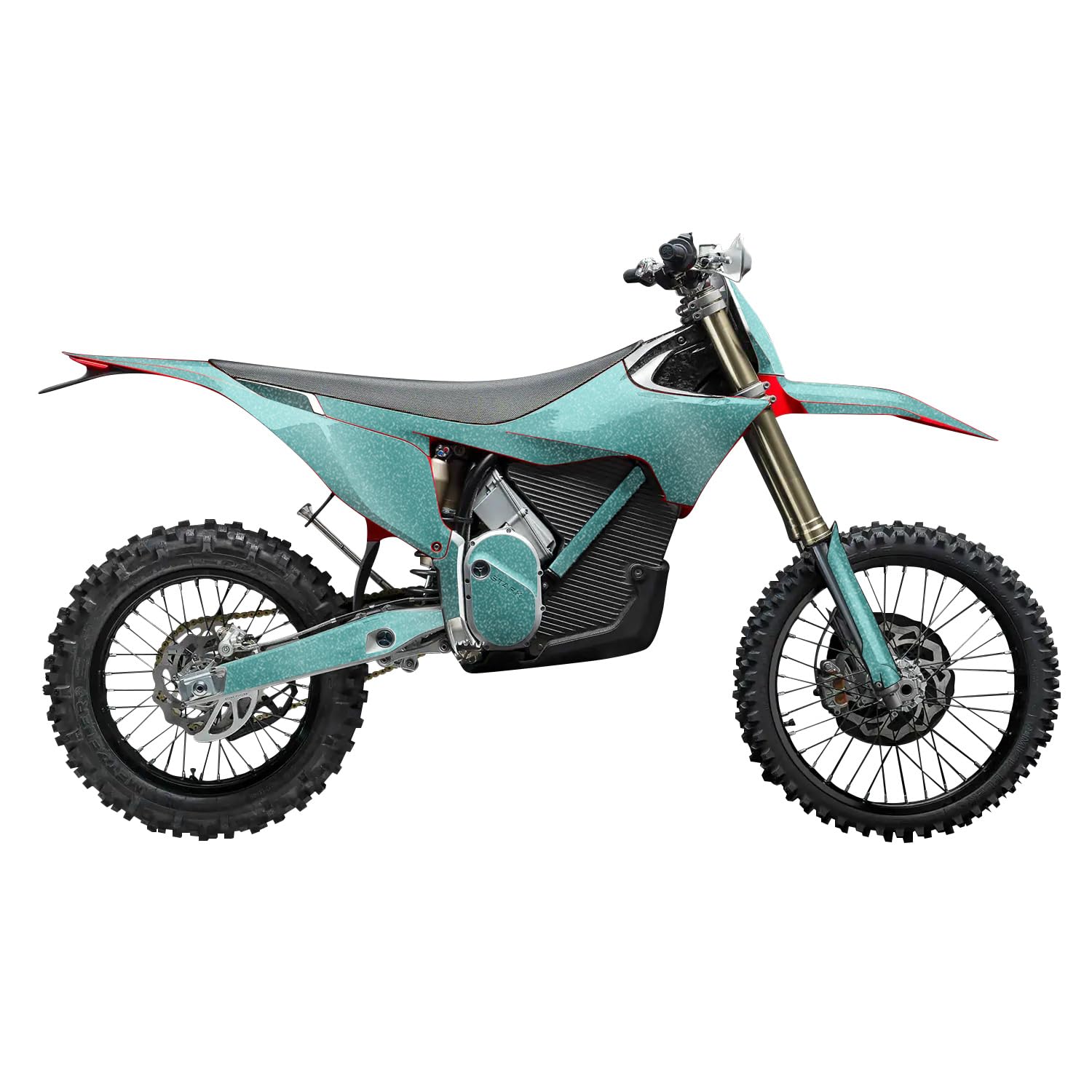 Glossy Glitter Stark Varg MX 2023-2025 Graphics Kit Wrap - Solid Turquoise - Varg MX Skin - Premium 3M Vinyl Protective Wrap Decal Cover - Easy to Apply | Crafted in The USA by MightySkins