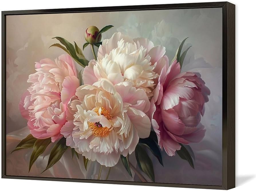 Amazon.co.jp: 絵画 美しく咲く牡丹 アートパネル ポスター 魅力的な花