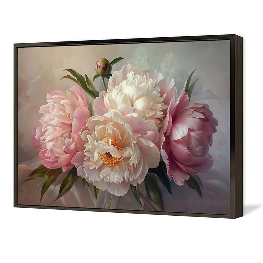 絵画 インテリア　絵　額付 (銀)　油絵　F4-222023　花（ぼたん） 絵画 インテリア 絵 額付 (銀) 油絵 F4-222023 花（ぼたん）