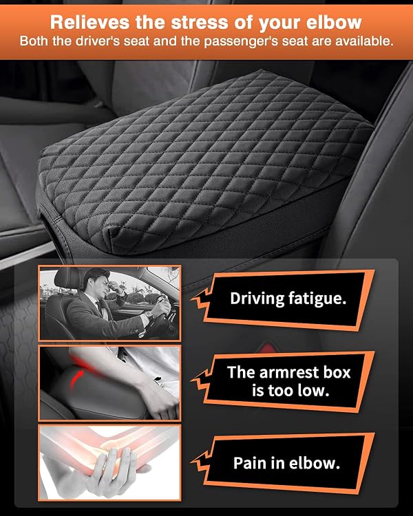 Shademax Custom for Center Console Cover Nissan Frontier 2025 2024 2023 2022 Armrest Cushion Pad Cover PU Leather Frontier Accessories 2025 2026 Car Armrest Seat Box Cover Protector Anti-Scratch Black by Shademax - Image 5