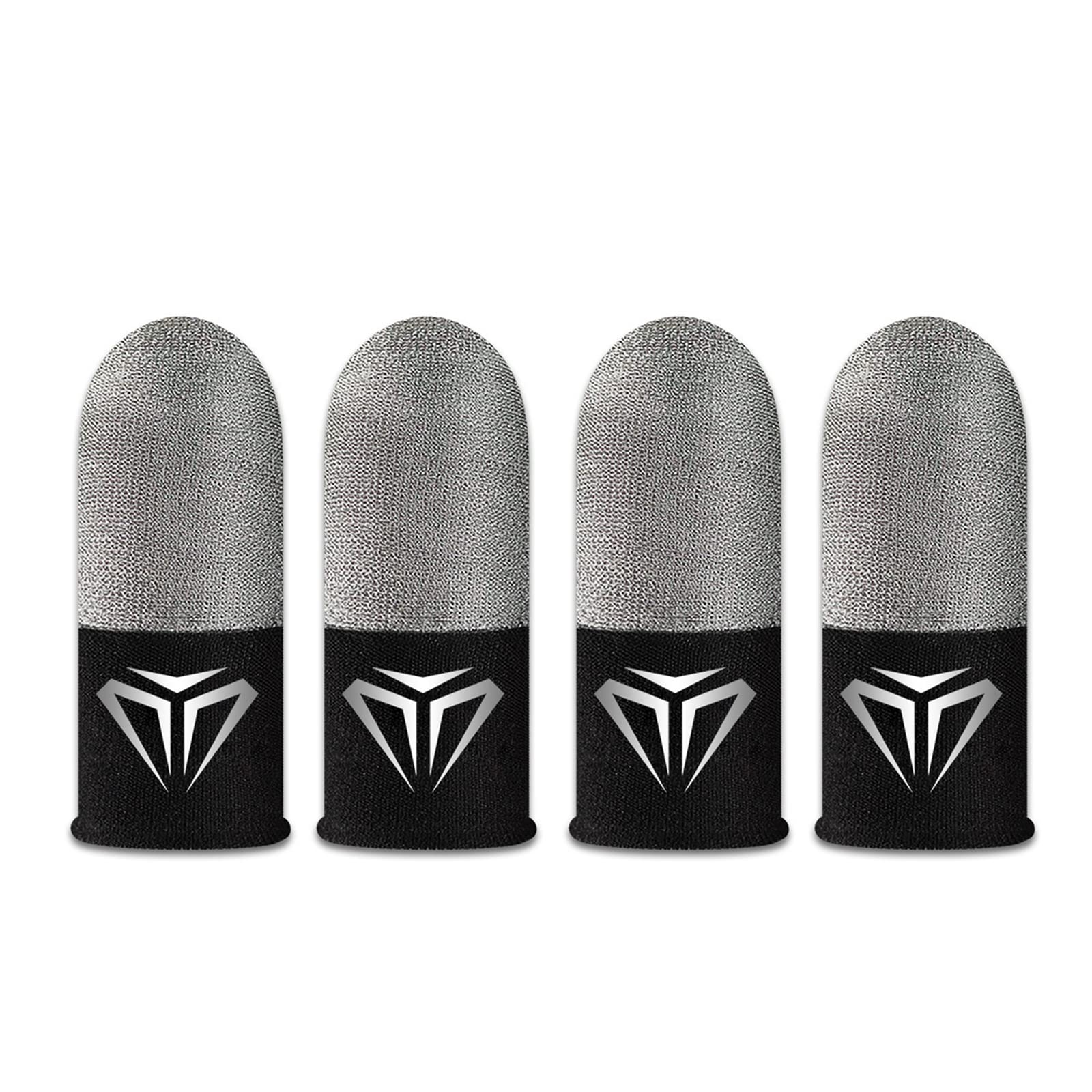 Hredyqw Phone Gaming Finger Sleeve for Mobile Controller Silver Fiber Sensitive Anti-Sweat Breathable Finger Sleeve