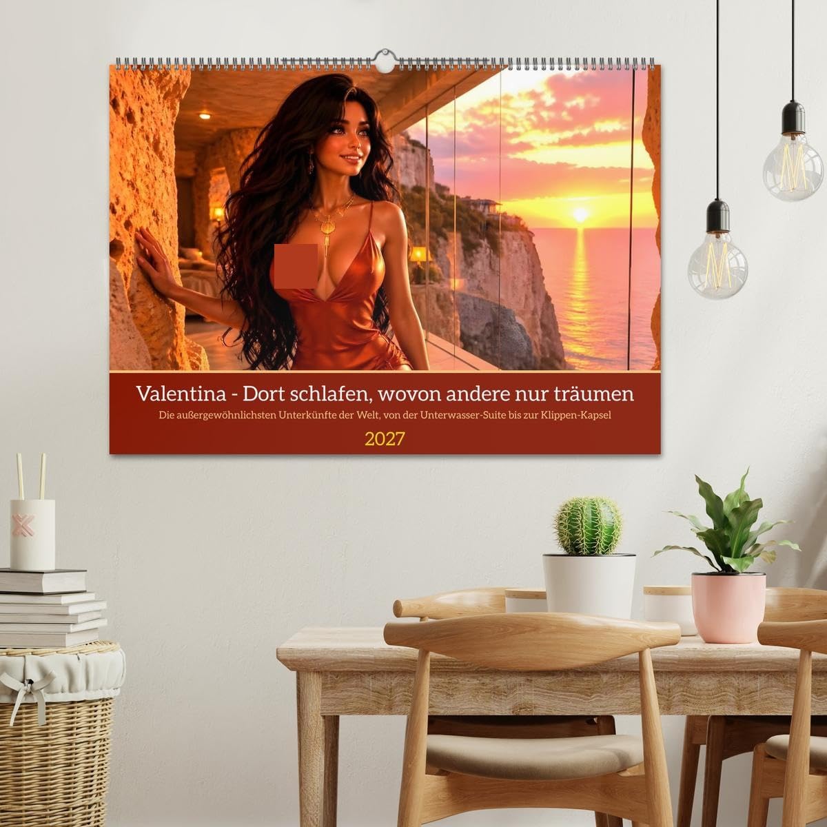 CALVENDO · Valentina - Dort schlafen, wovon (Kalender 2027) | DIN A2 Querformat · Wandkalender · außergewöhnlichsten Unterkünfte der Welt, von der Unterwasser-Suite bis zur Klippen-Kapsel
