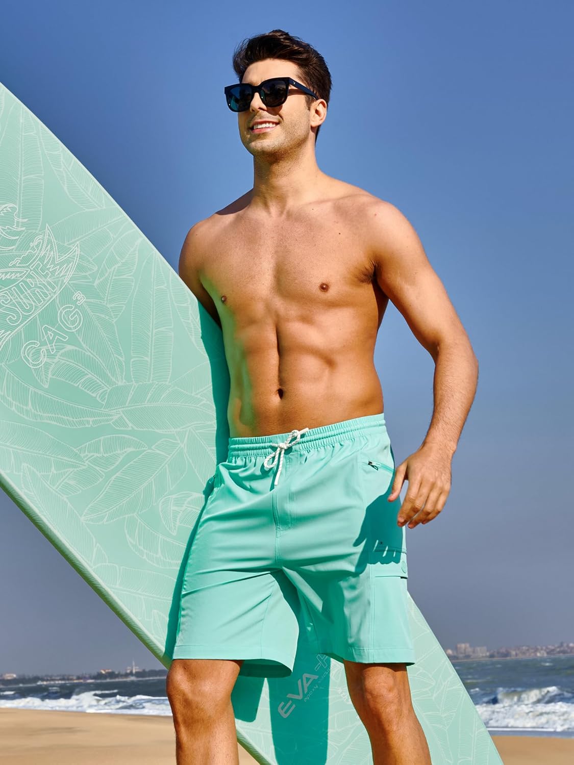 NORTHYARD Mens Swim Trunks Board Shorts 9 Inch Bathing Suit Swimwear Quick Dry Beach Short with Zipper Pocket - No Mesh Liner