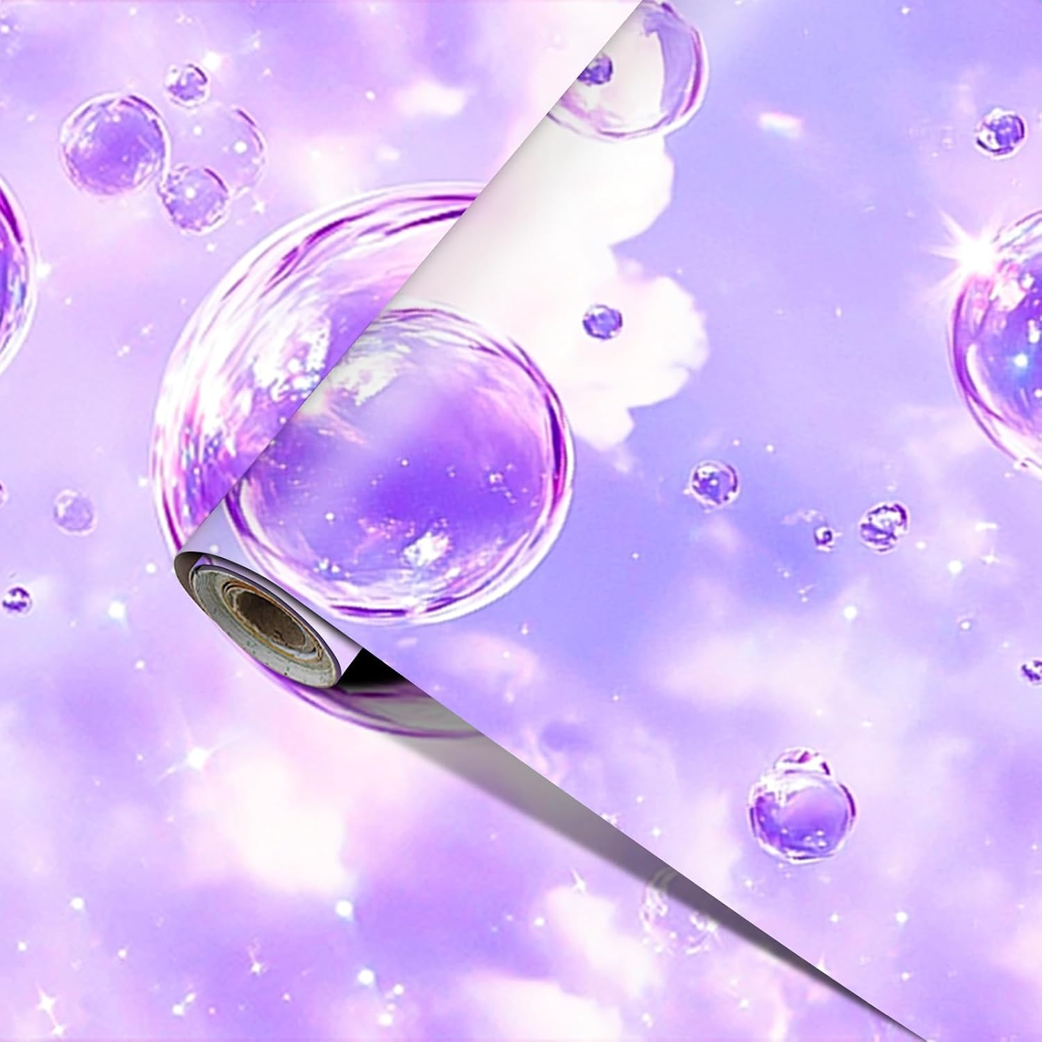 HOMETITUTE Purple Bubble Wallpaper Peel and Stick 15.7"x39.4" Self Adhesive Removable Vinyl Contact Paper for Wall Countertop CabinetsHome Decor