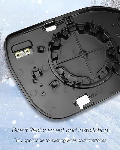 Miniatura 6 de Espejo lateral del pasajero compatible con Ford Explorer 2020 2021 2022 2023, vidrio retrovisor derecho con placa trasera de detección de punto