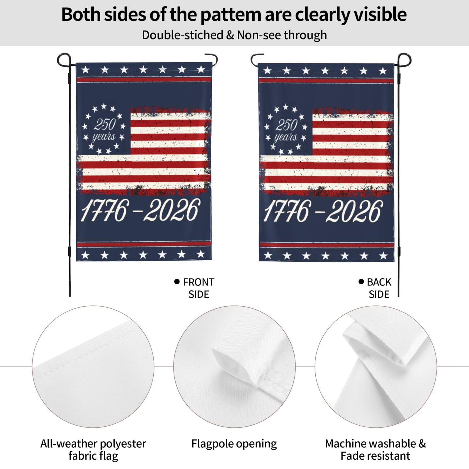 Bandiera Commemorativa USA 250° Anniversario (1976-2026) – 90x150 Cm, In Poliestere Leggero, Perfetta Per Casa, Giardino, Balcone E Barche