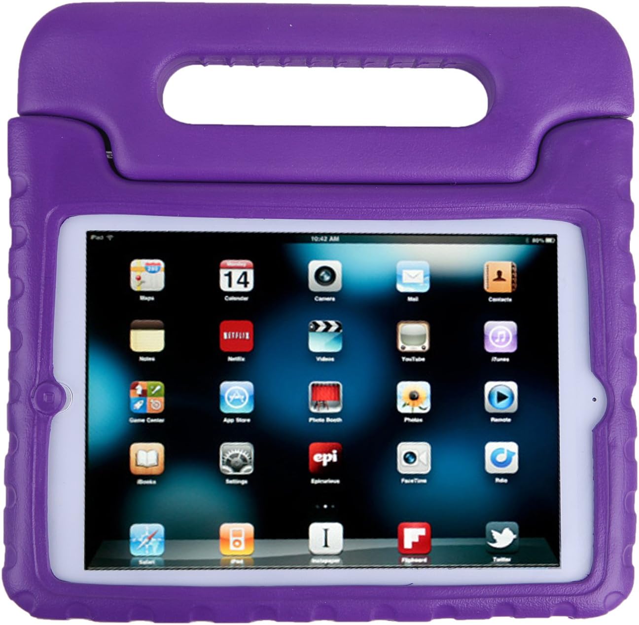 HDE Kids Case for iPad Mini 2 3 -Shock Proof Rugged Heavy Duty Impact Resistant Protective Cover Handle Stand for Apple iPad Mini 1 2 3 Retina (Purple)