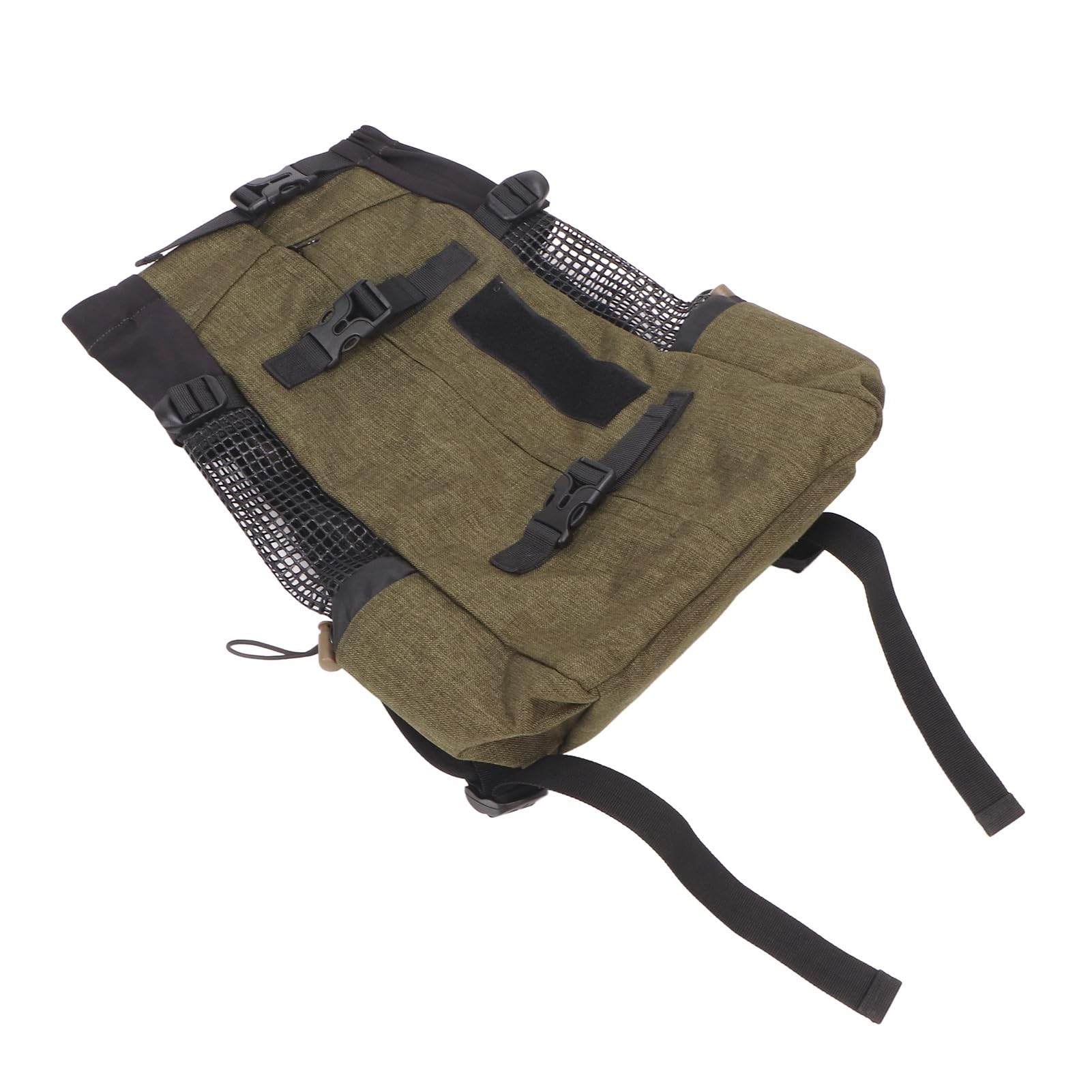 Zaino per animali domestici Zaino multiuso in nylon traspirante Mesh portatile da viaggio per gatti per viaggi in bicicletta all'aperto Design di sicurezza con striscia (Verde erba)