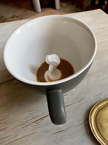Miniatura 6 de Creature Cups - Taza de cerámica SNAKE (11 onzas, exterior marrón oliva)  Taza de serpiente 3D oculta en el interior emerges mientras bebes, regalo