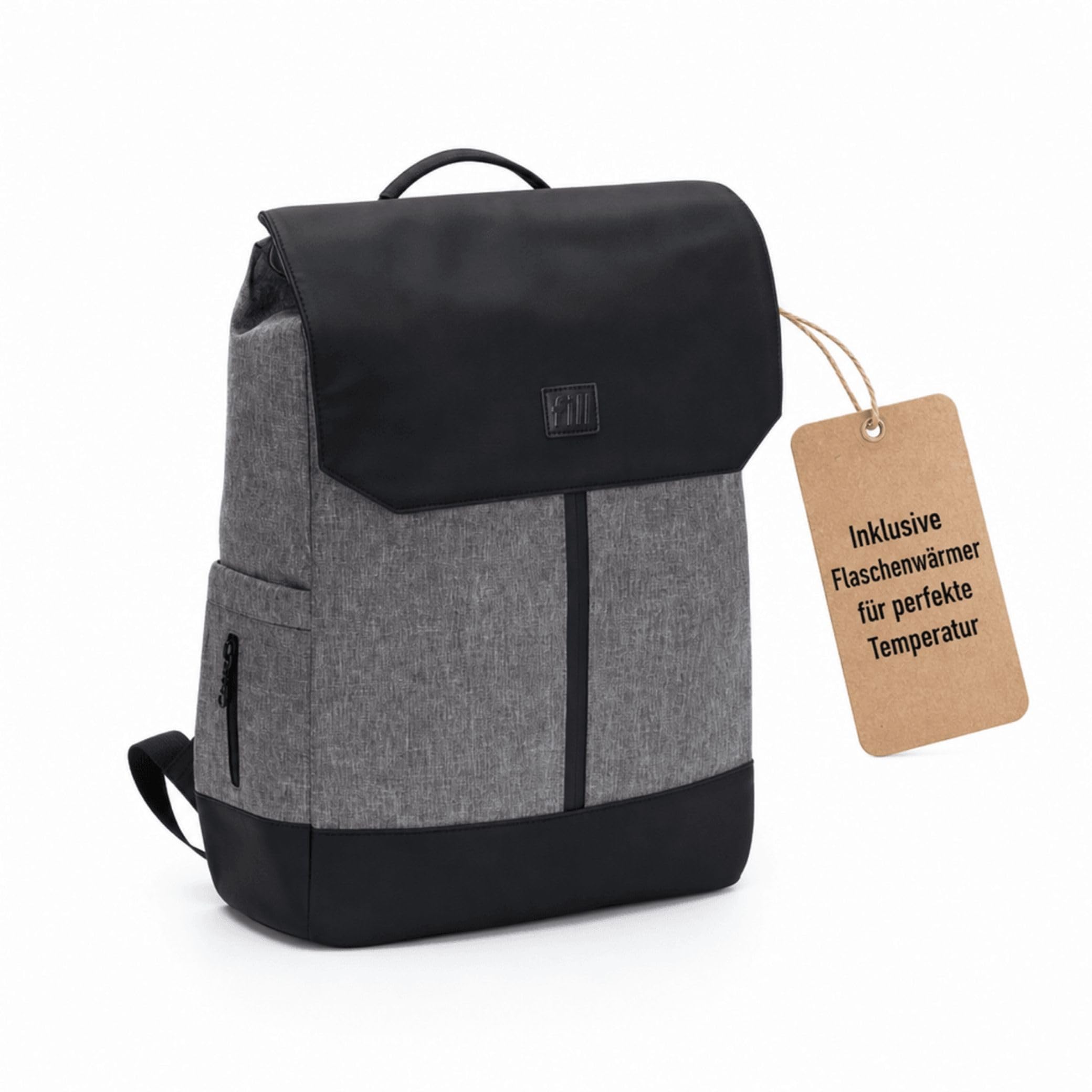 FILL Baby Wickelrucksack Exklusiv | Grosse Wickeltasche Mama Rucksack mit Flaschenwärmer und Wickelunterlage | Babyreisetasche Reisetasche für Unterwegs | Multifunktionale Babytasche