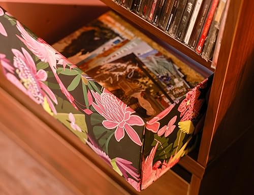 Miniatura 3 de Caja de almacenamiento decorativa con tapa, caja de cartón de cartón, verde, plegable, floral tropical con colibríes, caja de almacenamiento de