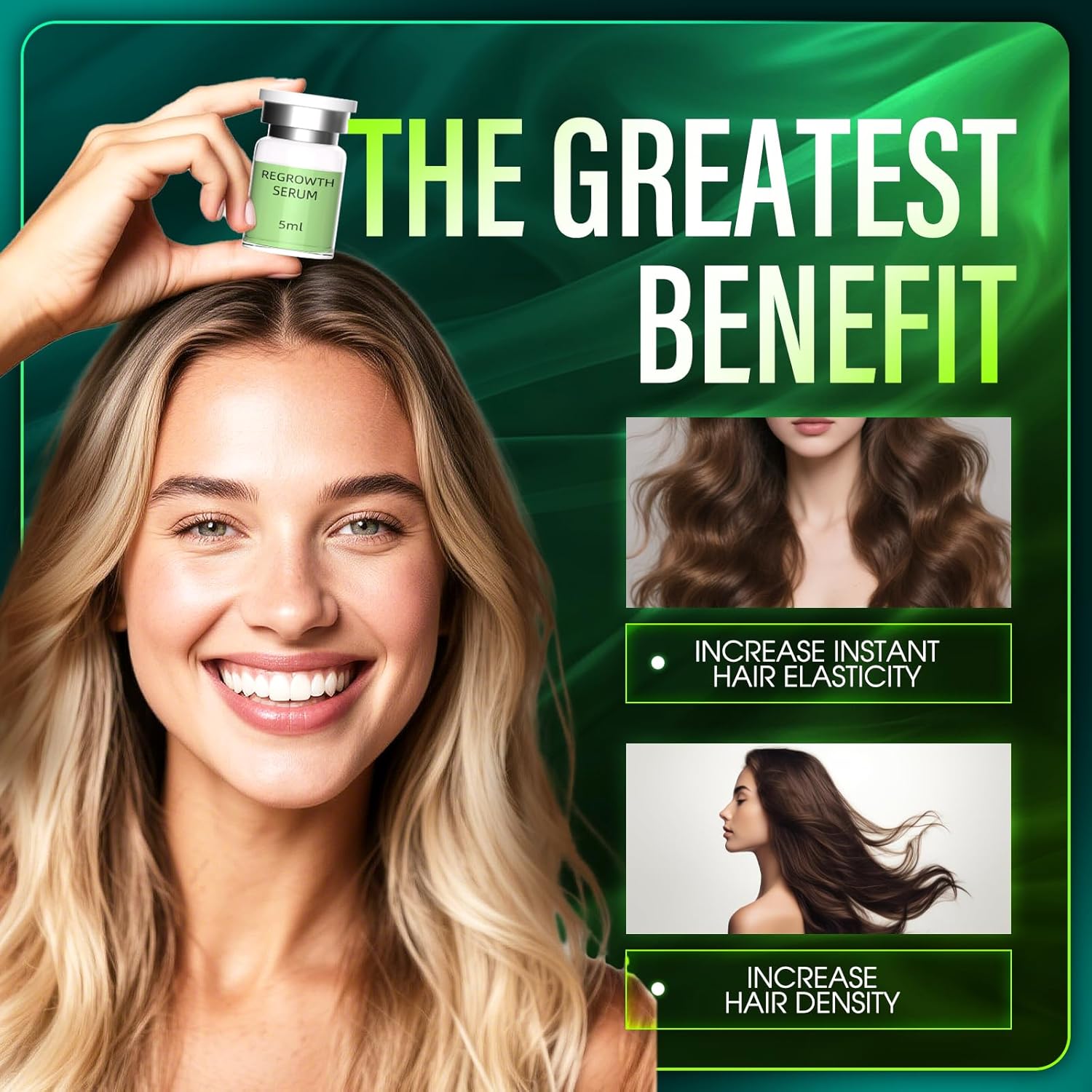 Hair Regrowth System - Hair Growth Serum, Ginseng, Eclipta Prostrata, Strengthens Roots, Thicker, Just Weeks in Healthier Hair (2)