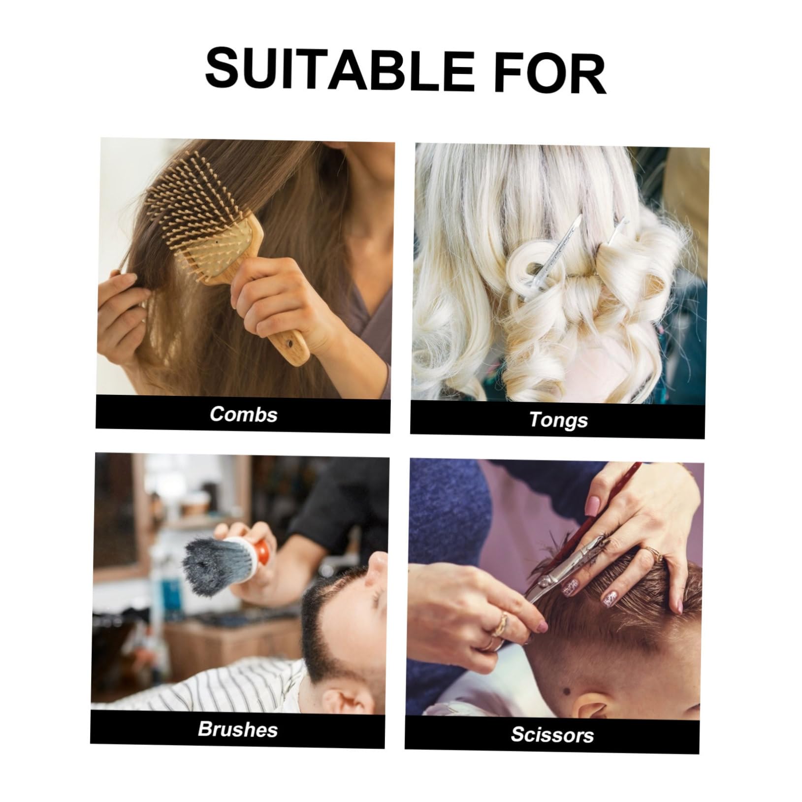 Organizer per Accessori Parrucchiere in Plastico Nero con 6 Scomparti di Varie Dimensioni e Divisori Multipli, Capacità Grande per Barber Shop e Salone di Bellezza