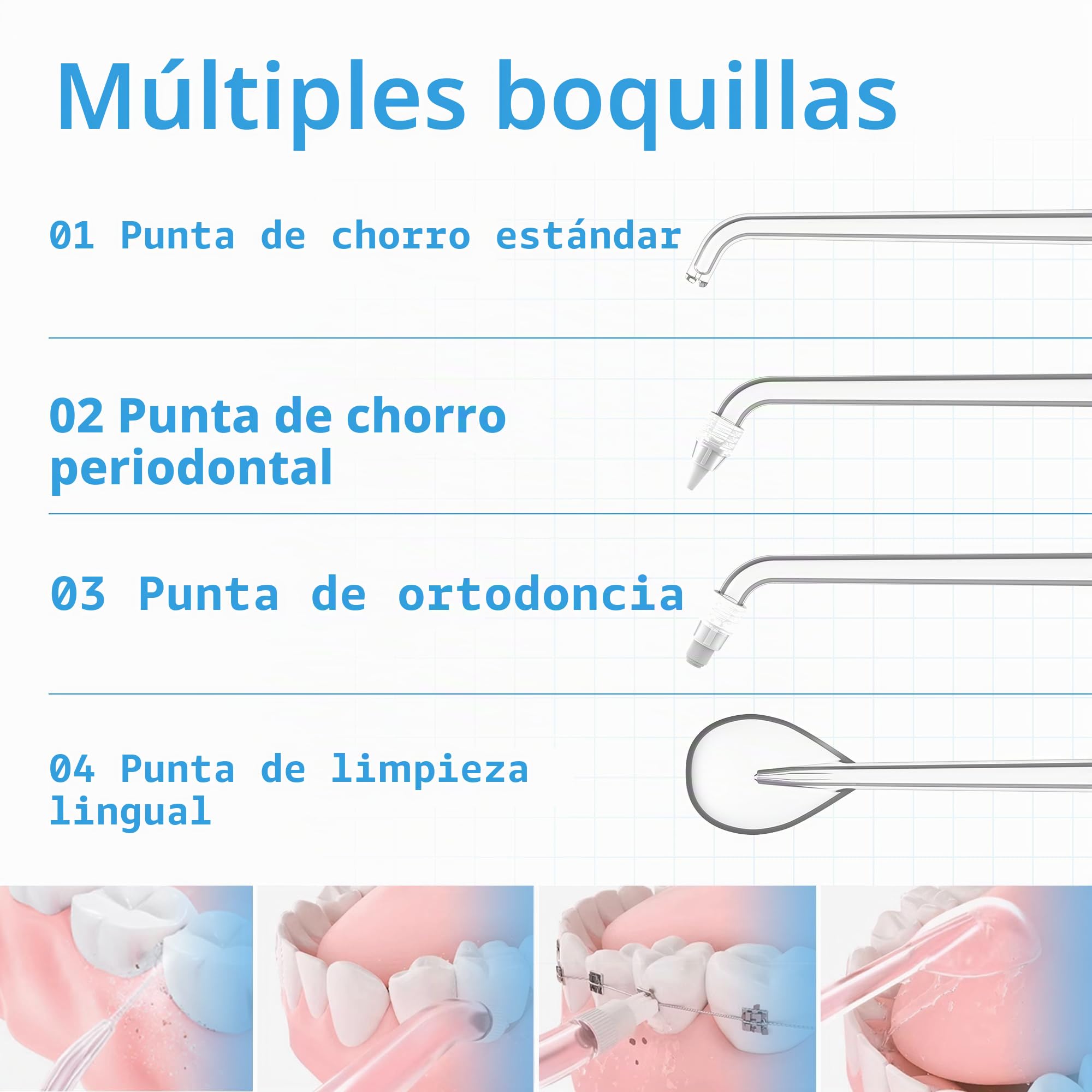 Flosa de agua [Portable inalámbrico dental] 6 Modos e IPX7 oral recargable de agua recargable Dientes de agua de agua Picks Floss, uso del hogar para flores de agua para bridges/cuidados de encías.
