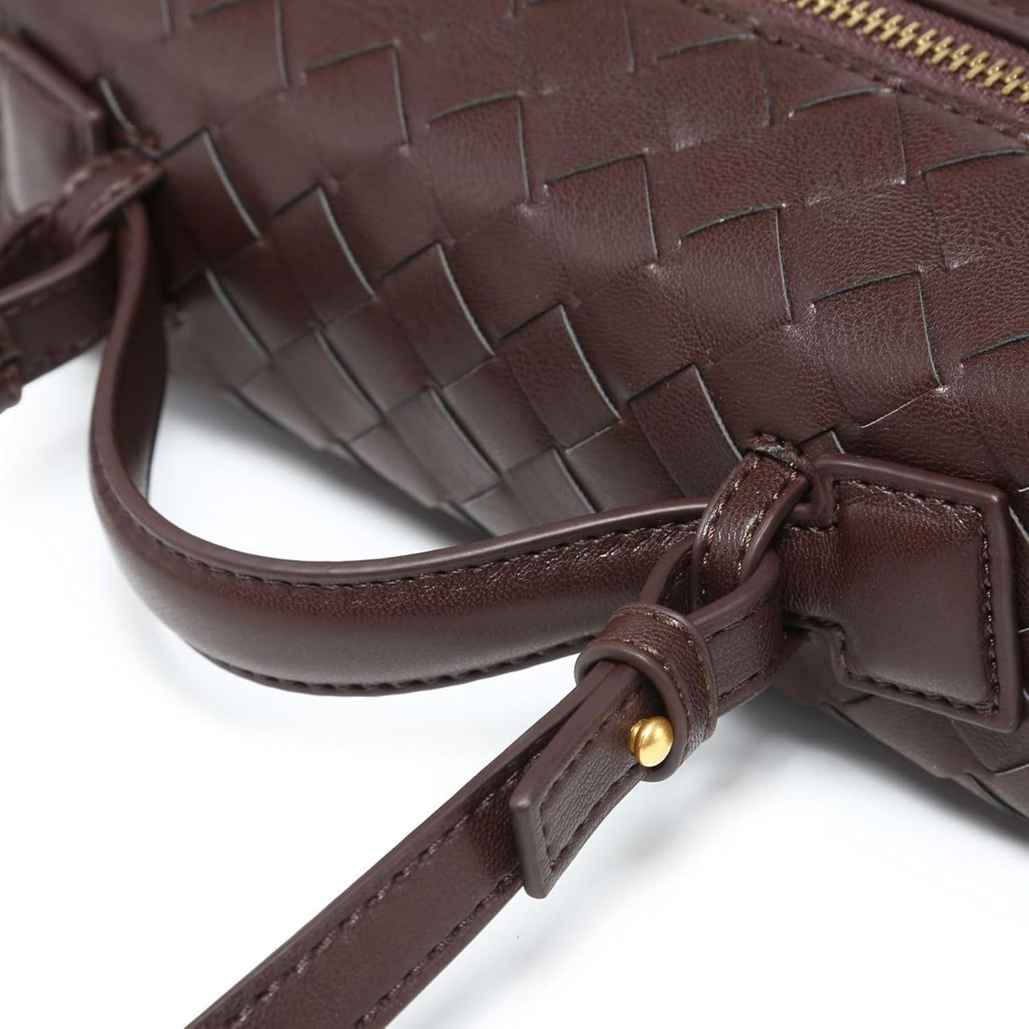 Mini Woven Crossbody Purse Square Box Bags Top-Handle Tote Handbag Shoulder Bag Cute Satchels Trendy (Pink-B)