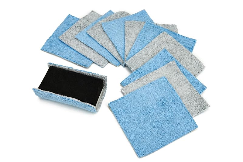 Autofiber Aplicador de Espuma para Revestimento Cerâmico com Velcro Lateral e Folhas Saver de Reposição com Camada de Barreira Azul/Cinza – Kit com 12 peças