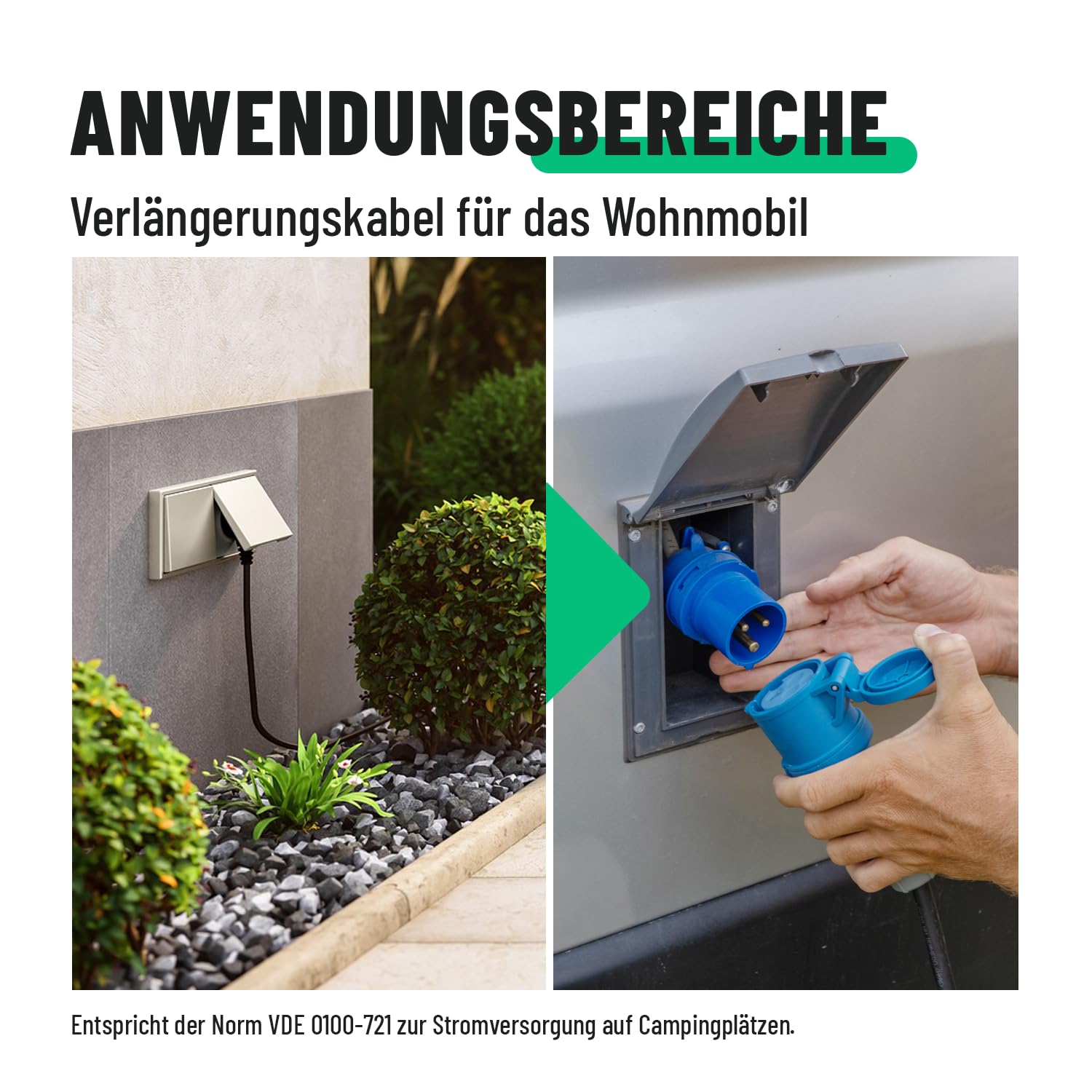 greate CEE Adapter Set Schuko Stecker auf CEE Kupplung & CEE Stecker auf Schuko Kupplung - Adapter CEE Stecker Kupplung 230V & IP44 Schutz - CEE Adapter Schuko Kupplung, Strom für Camping, CE Adapter