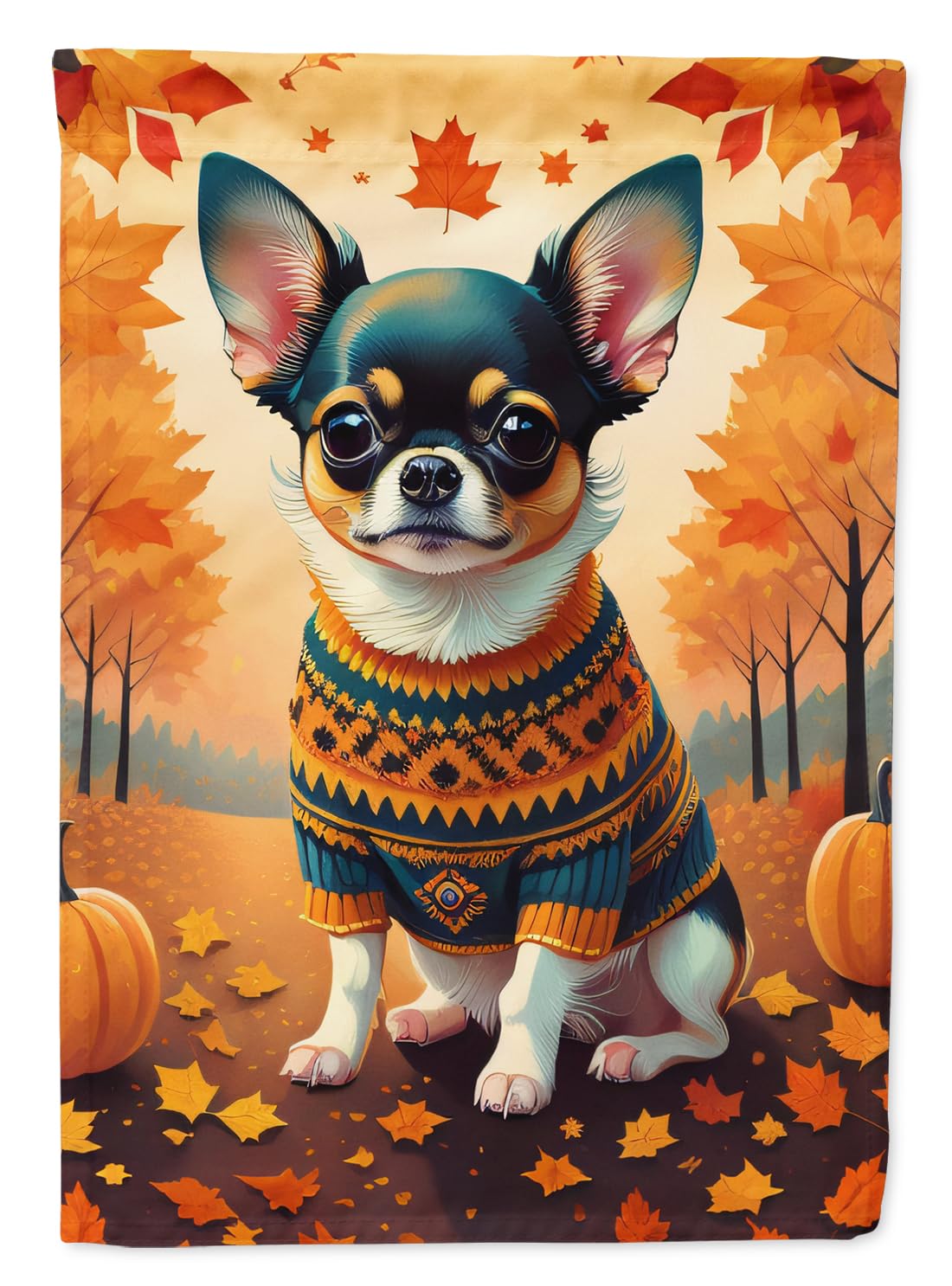 Caroline's Treasures BB9516GF Chihuahua Fall Flag Garden Size