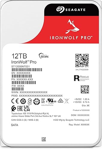 Miniatura 2 de Seagate IronWolf Pro HDD Disco duro interno NAS de 12 TB, CMR de 3.5 pulgadas, SATA 6Gbs 7200 RPM, caché de 256 MB para almacenamiento conectado a