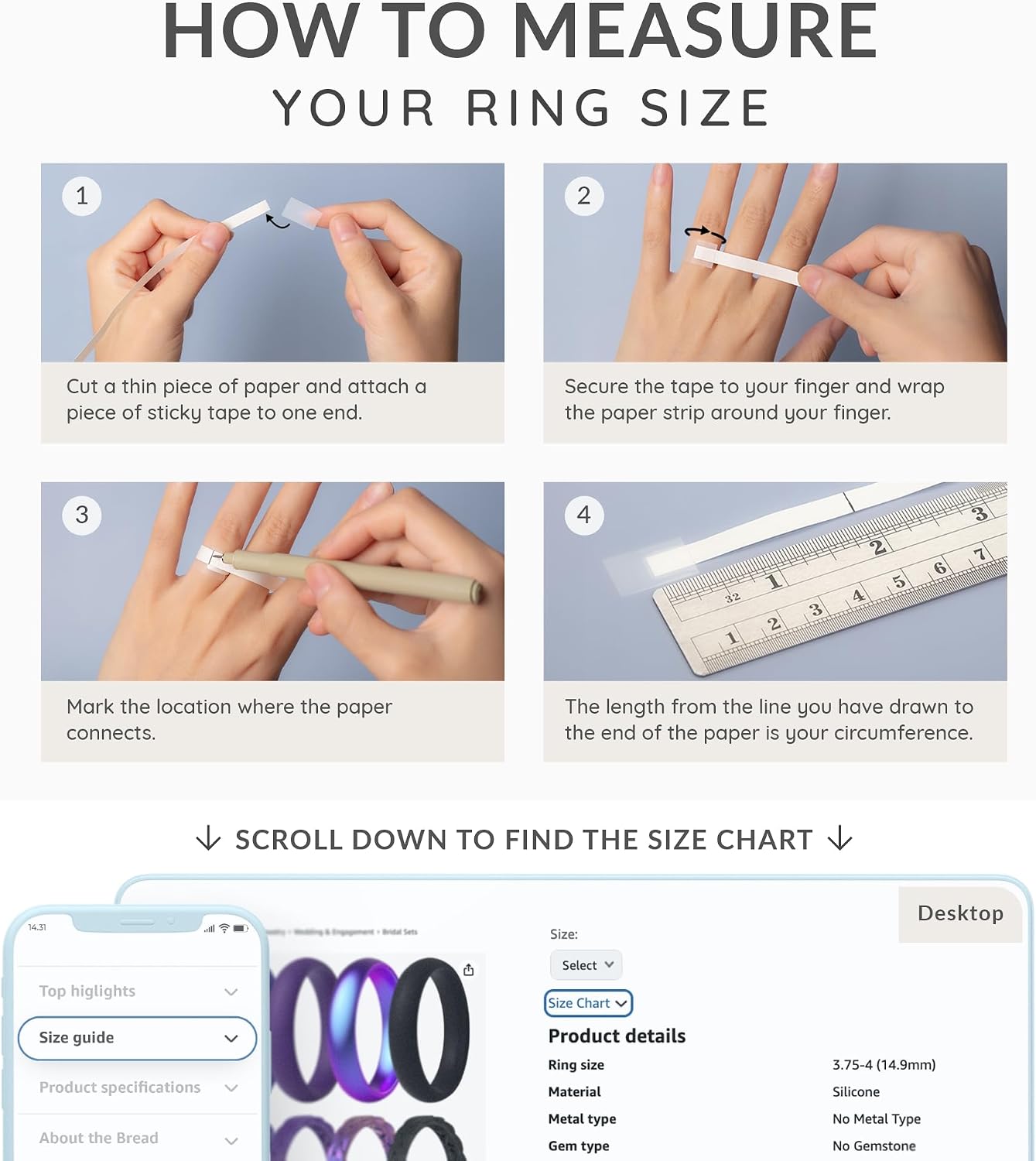 ThunderFit Braided Classic Mix Women's Silicone Rings, 1.8mm Thick Rubber Engagement Rings - Braided and 5.5mm-Wide Classic Rings Combo