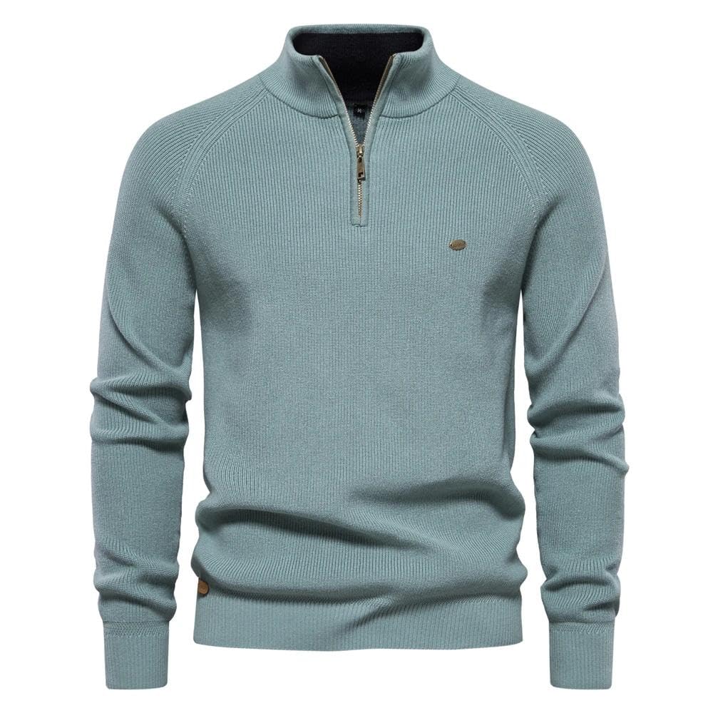 di Cotone di Autunno Cerniera Cardigan per Uomini Moda Casual Uomo Sociali Maglioni a Collo Alto Caldo Inverno Maglione Uomini