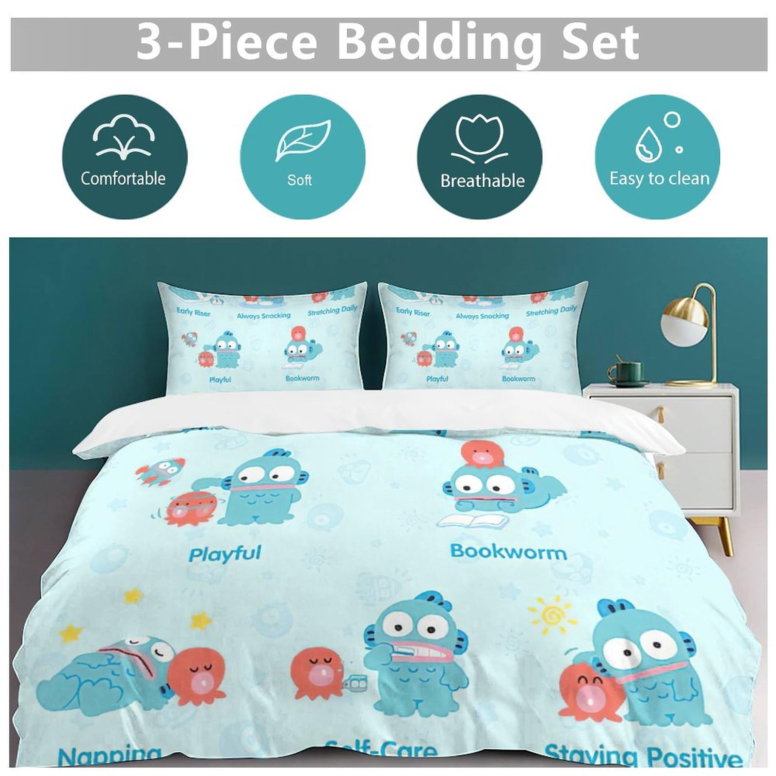 Amazon｜ハンギョドン ベッド3点セット 布団カバー シングル 3点セット