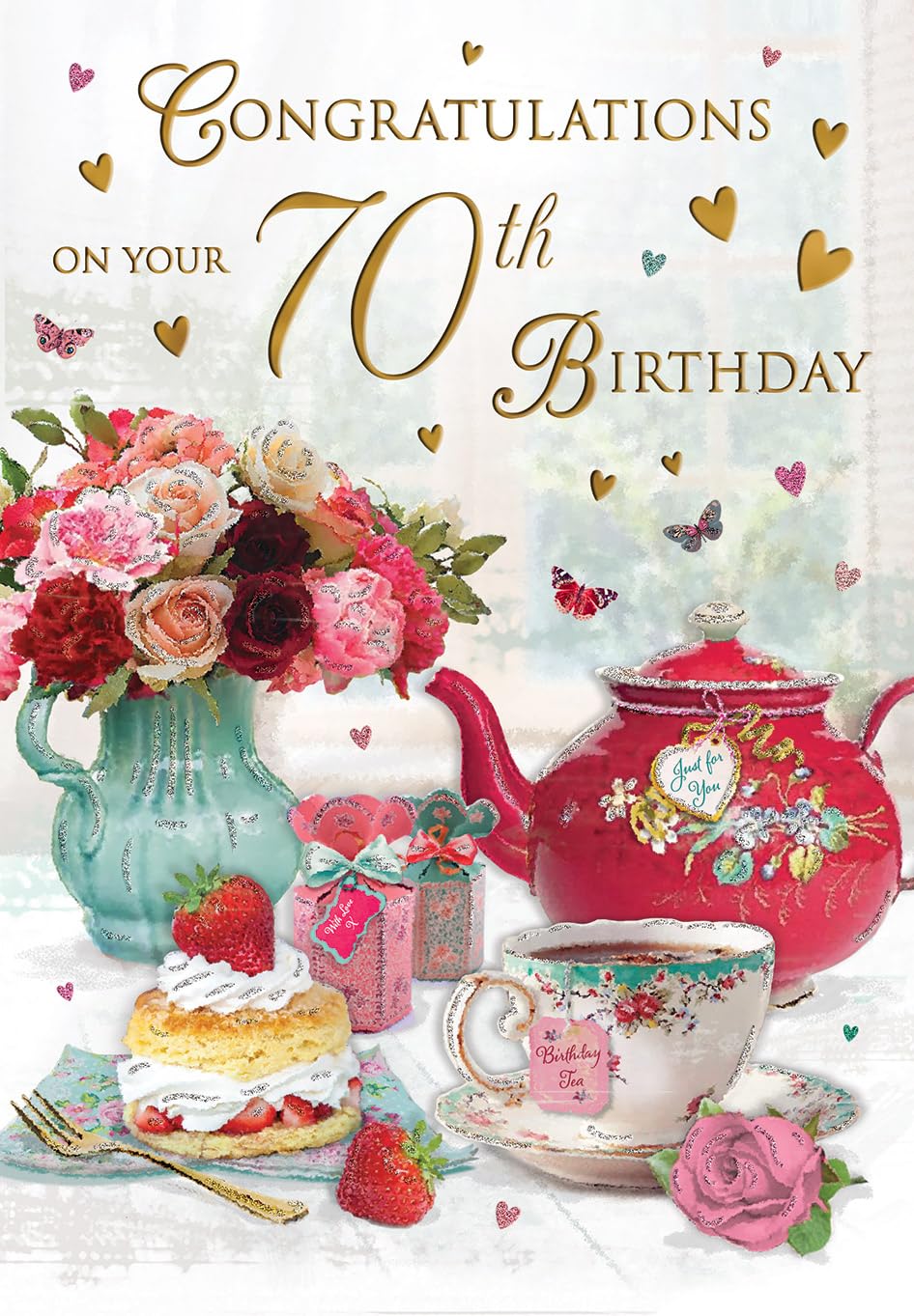 Regal Publishing Traditional Milestone Age Birthday Card Age 70 Female - 9 x 6 inches - Piccadilly Greetings