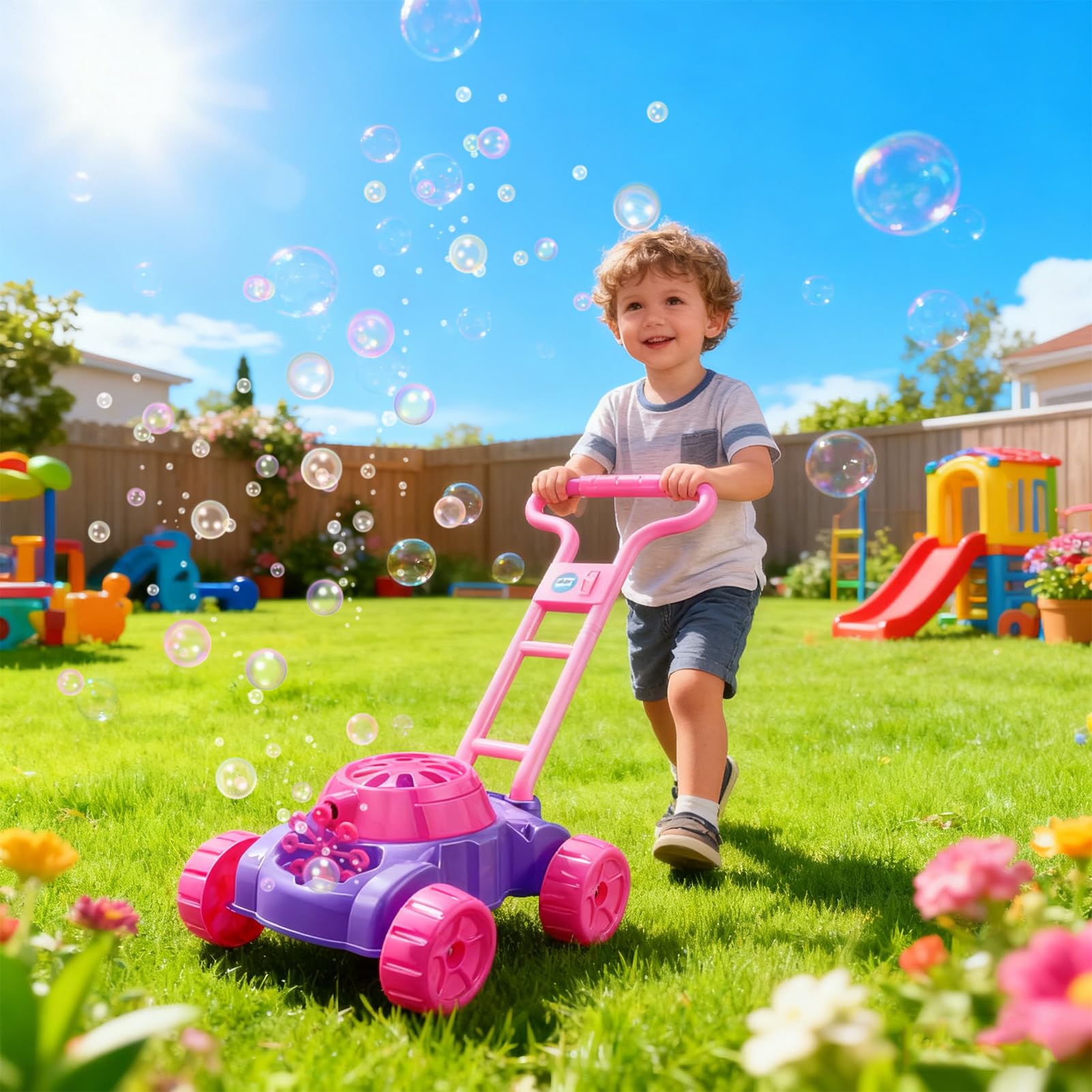 Macchina Per Bolle Di Sapone Giocattoli Estivi per Giardinaggio all'Aperto | Giocattoli A Bolle Per Uso Esterno per Bambini in Età Prescolare per Bambini per Ragazzi e Ragazze per Natale e Complea